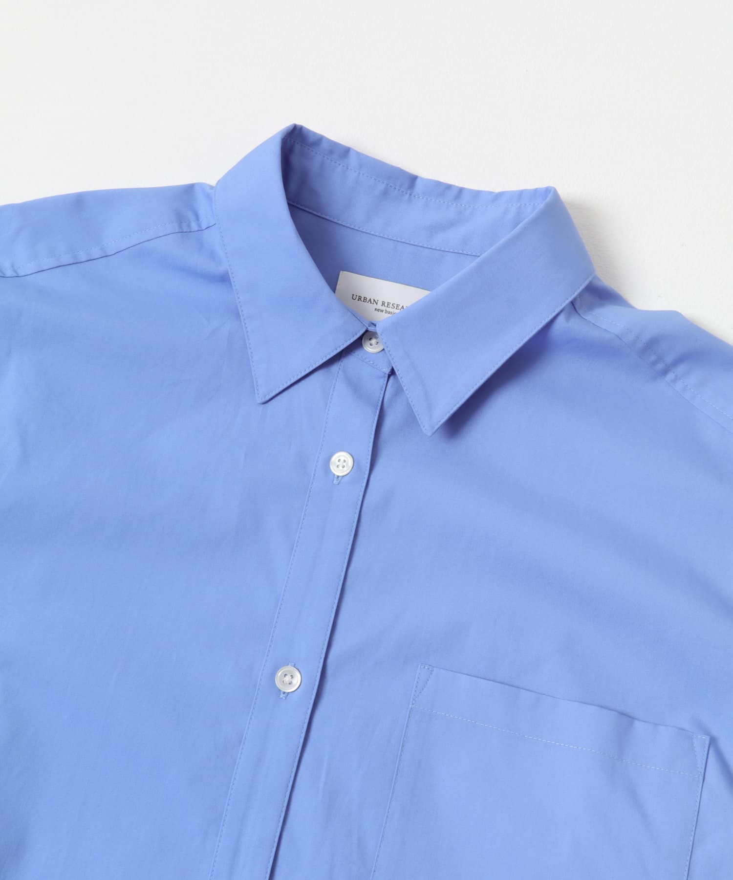 new basic　BROAD BIG SHIRTS BLUE FREE