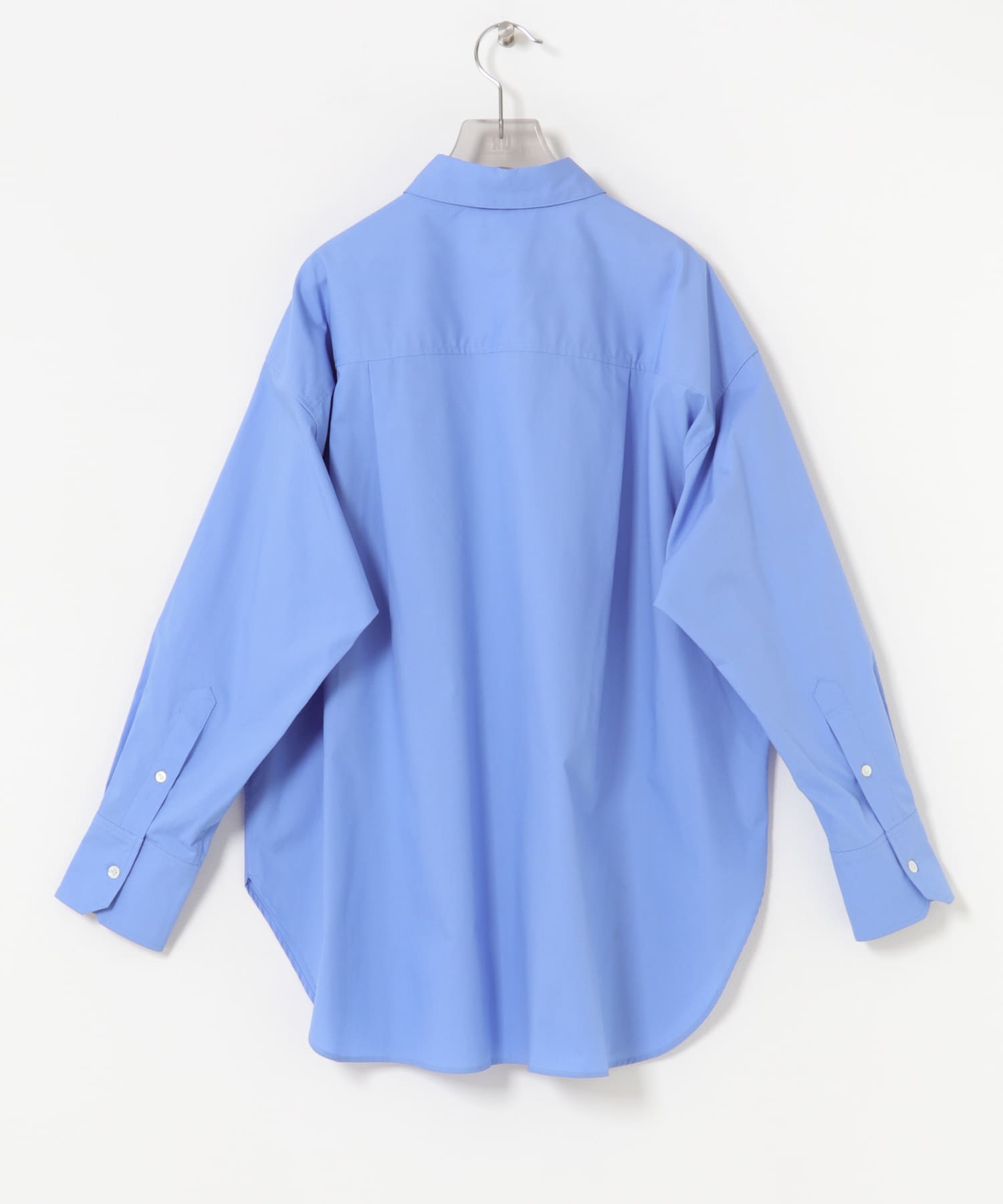new basic　BROAD BIG SHIRTS BLUE FREE