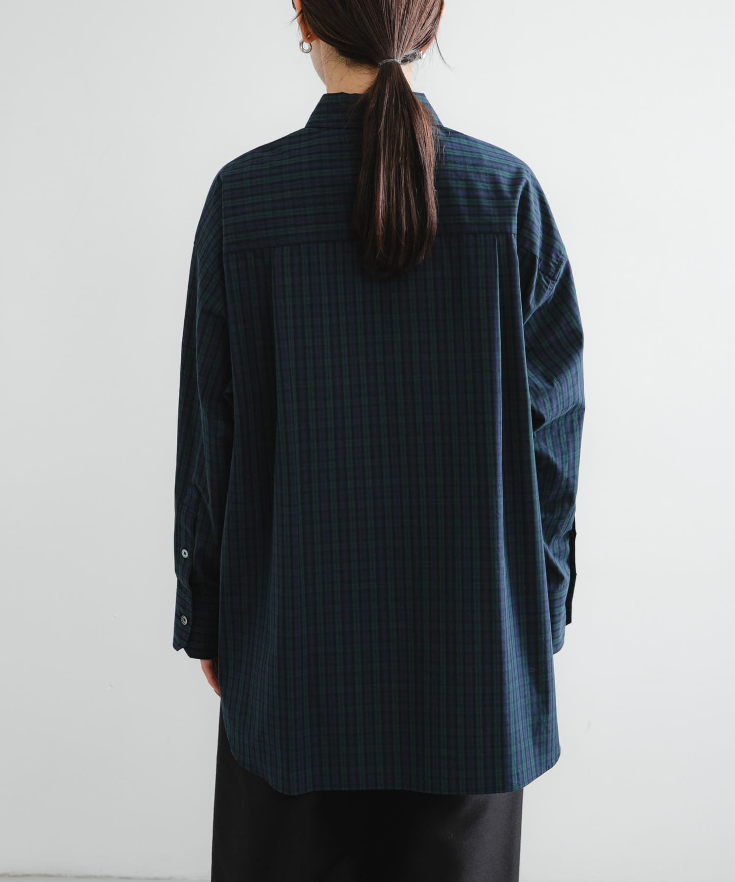 new basic　BROAD BIG SHIRTS CHECK FREE