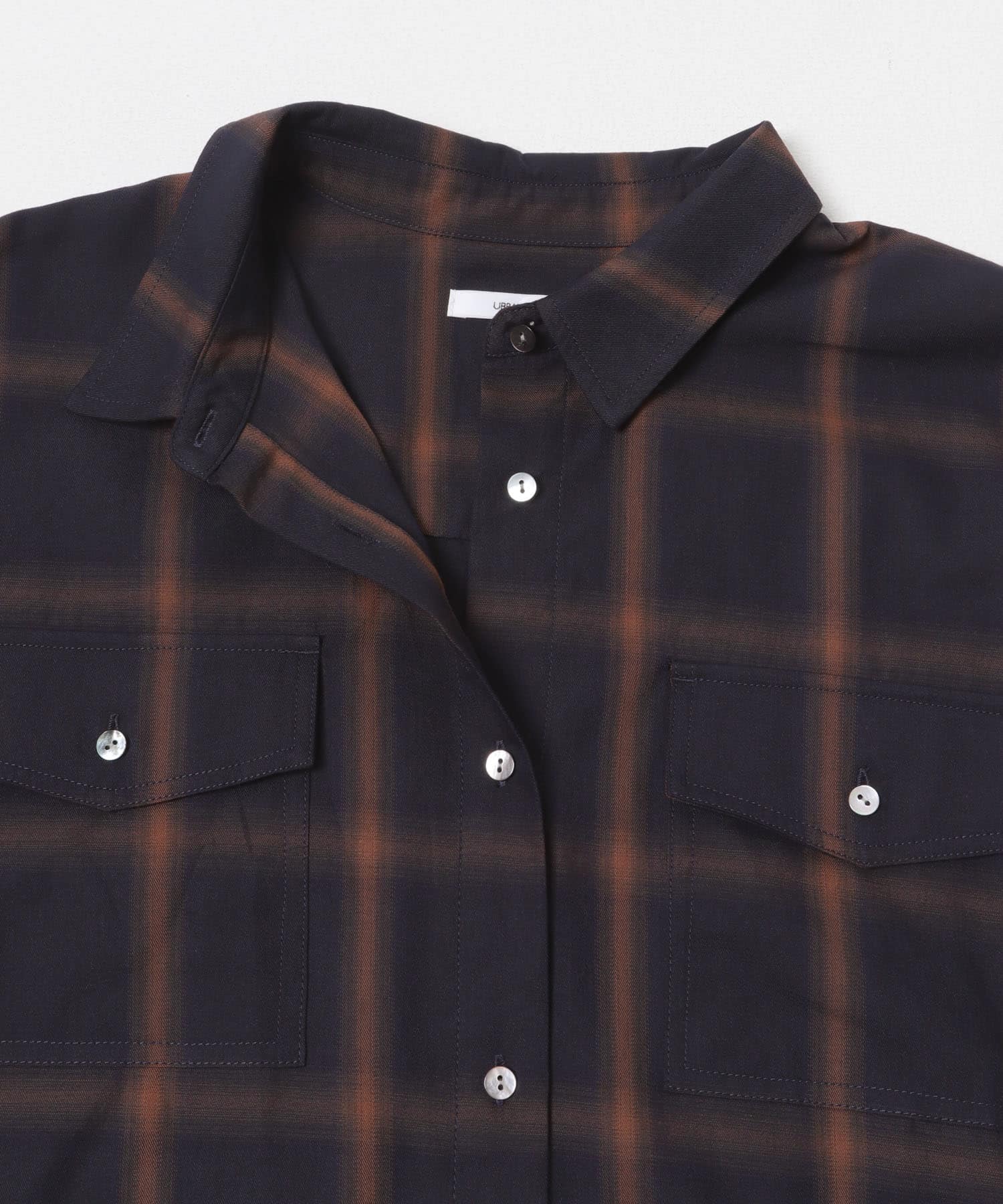 オンブレーチェックオーバーシャツ NAVY Free