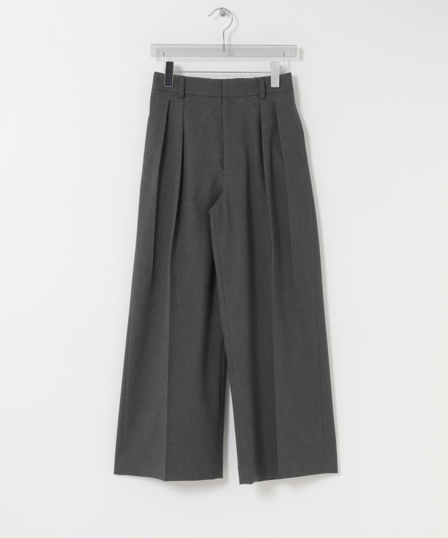 『3サイズ展開』 ウールライクツータックワイドパンツ CHARCOAL 36