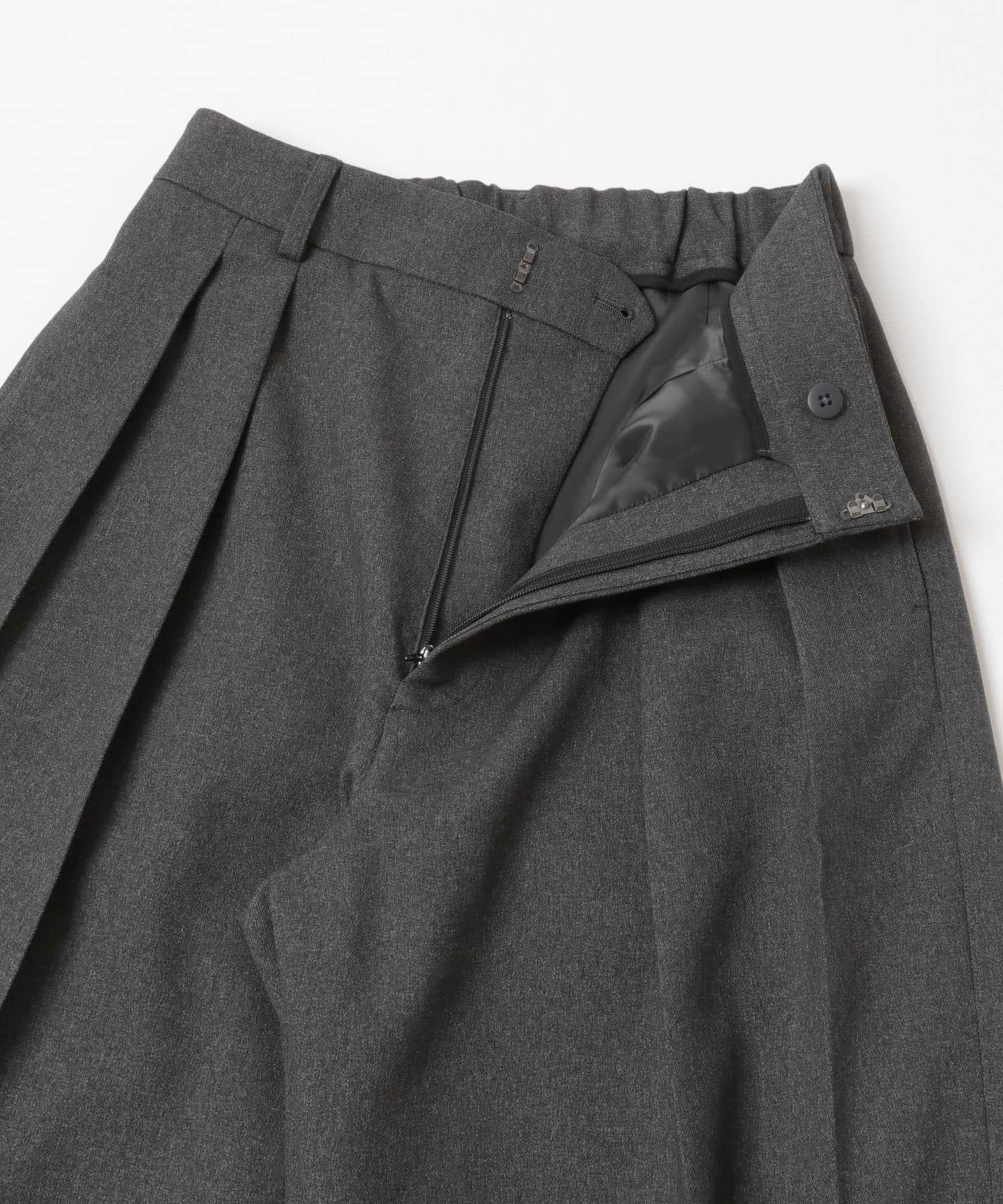 『3サイズ展開』 ウールライクツータックワイドパンツ CHARCOAL 36