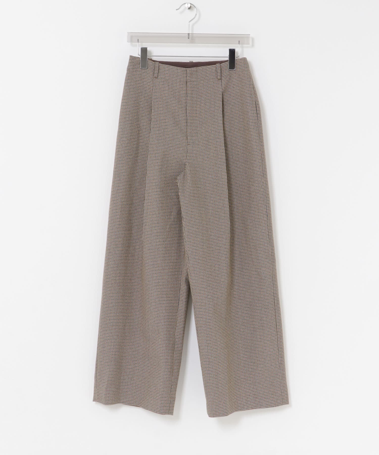 ウールブレンドチェックワイドパンツ GREGE 36