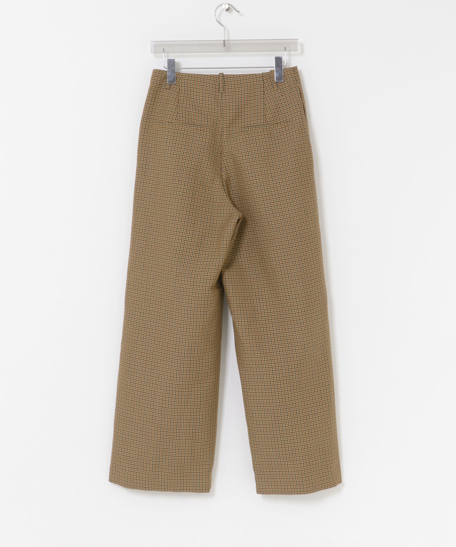ウールブレンドチェックワイドパンツ CAMEL 36