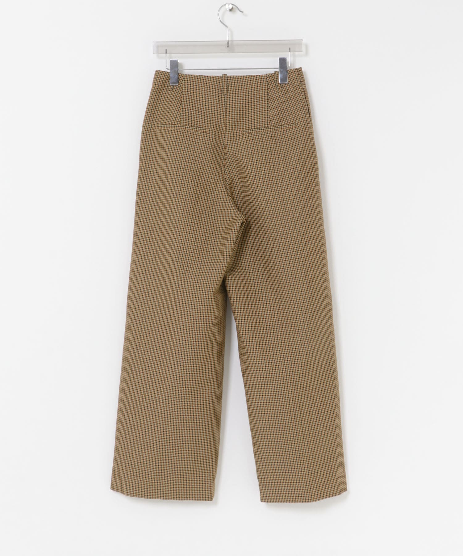 ウールブレンドチェックワイドパンツ CAMEL 36