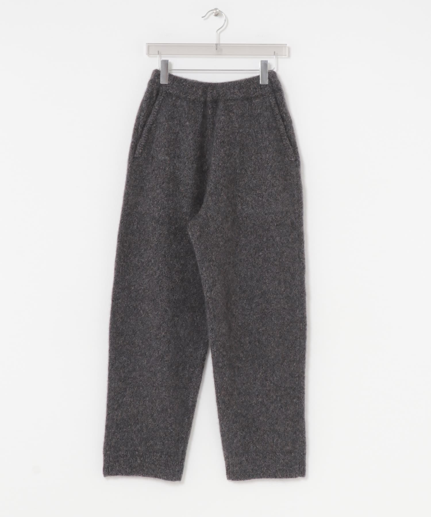 new basic　CASHMERE SILK MOULINE LONGPANTS CHARCOAL Free