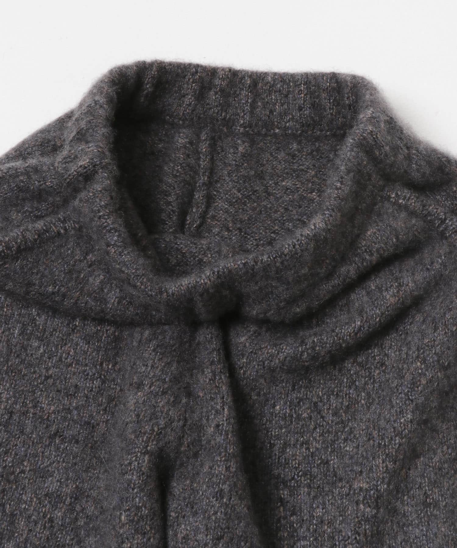 new basic　CASHMERE SILK MOULINE LONGPANTS CHARCOAL Free