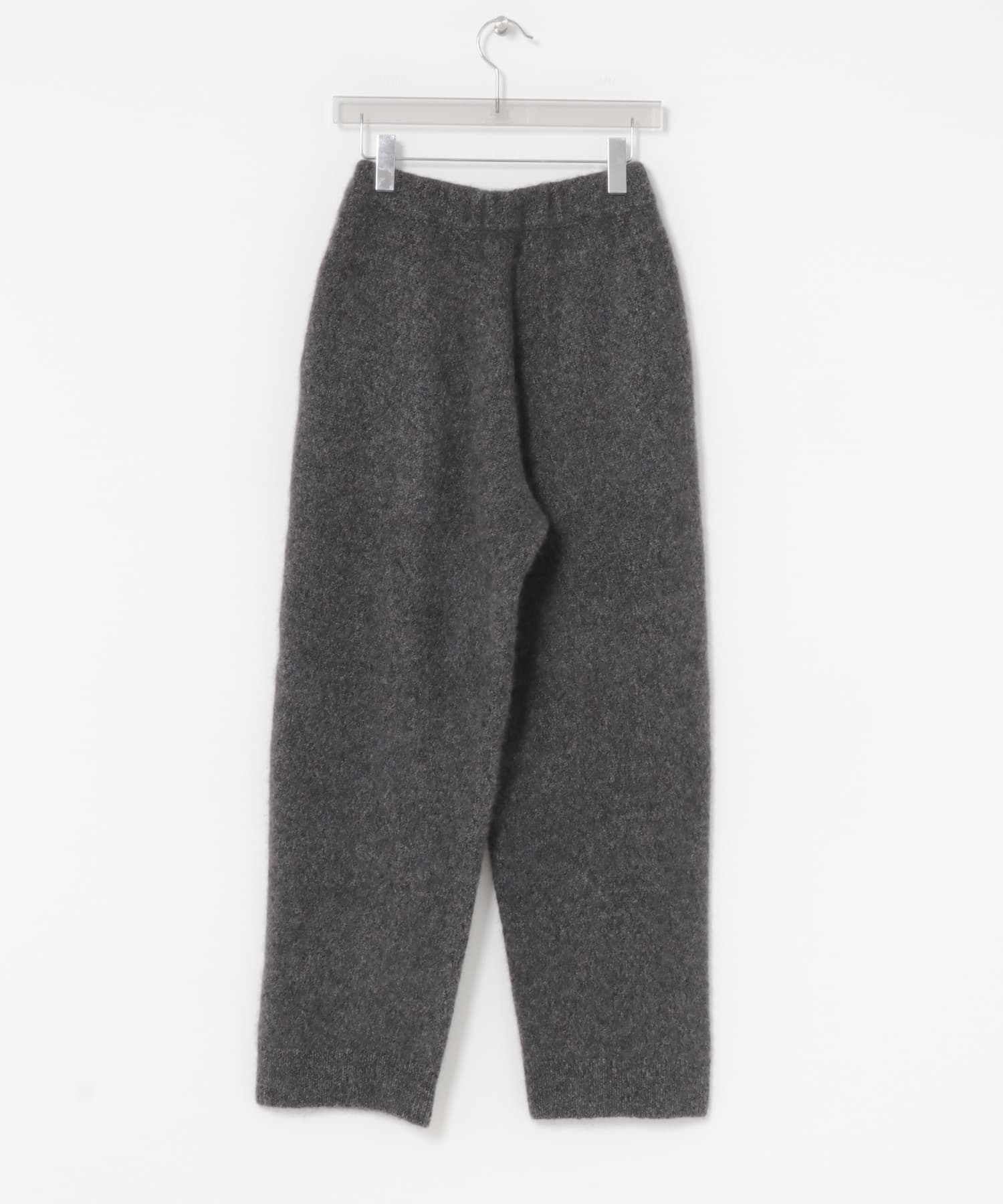 new basic　CASHMERE SILK MOULINE LONGPANTS CHARCOAL Free