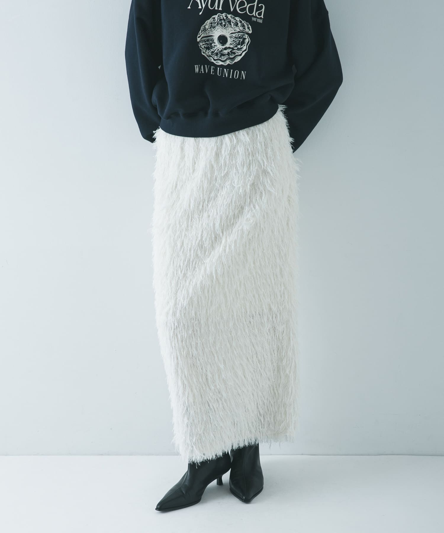 フリンジジャガードスカート