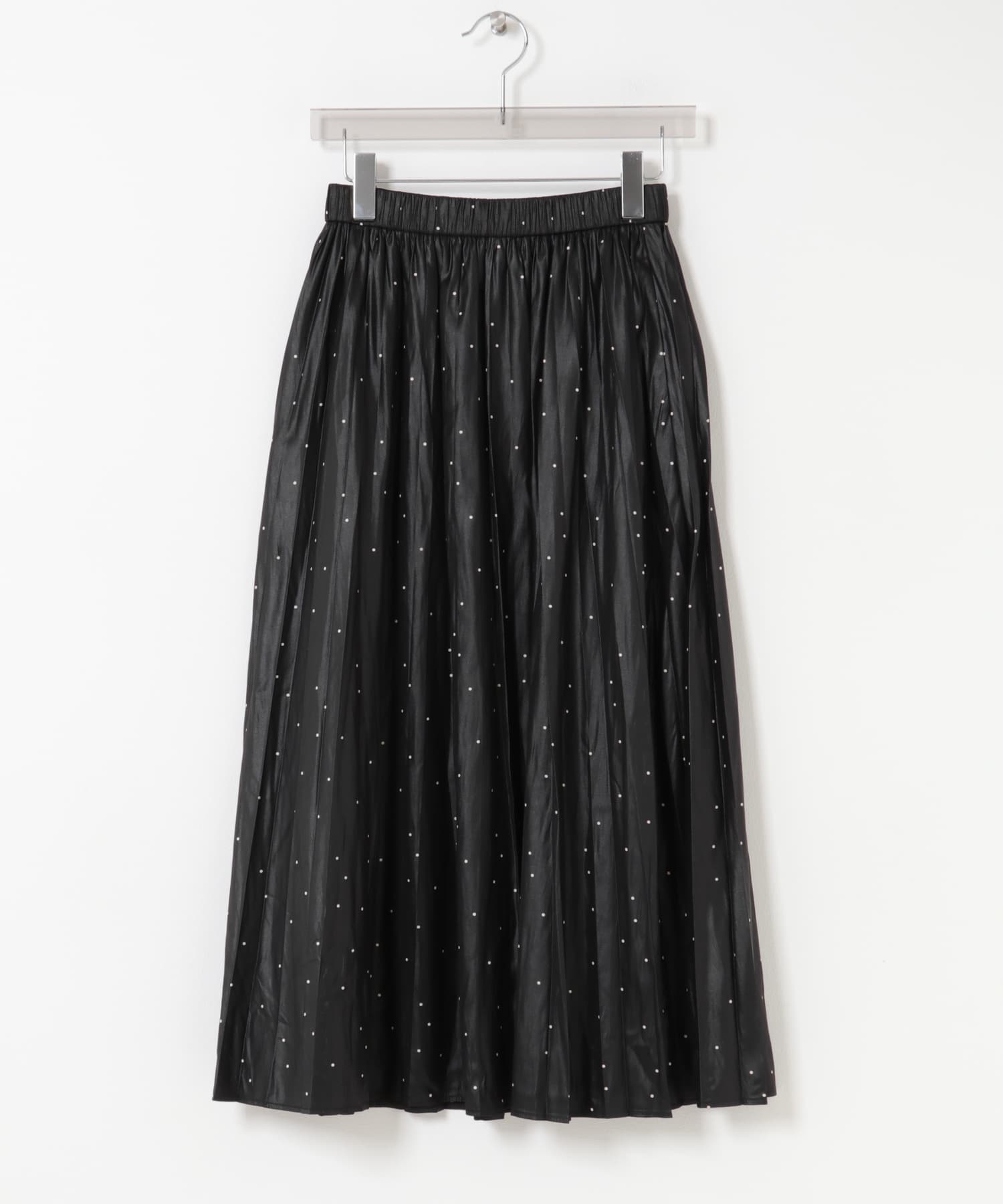 チンツプリーツスカート BLACK DOT Free