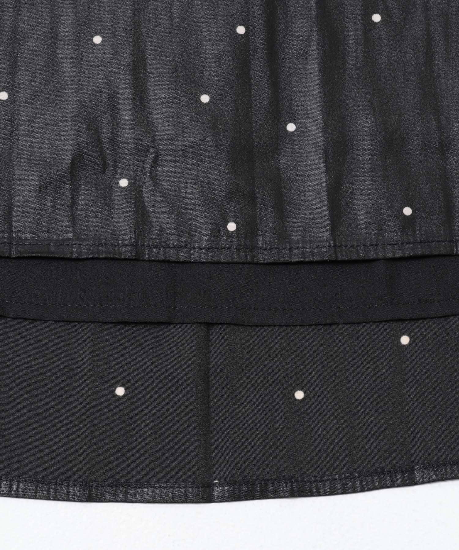 チンツプリーツスカート BLACK DOT Free