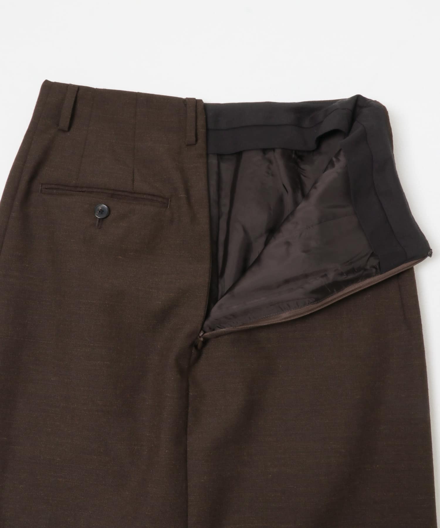 new basic　BRADFORD WOOL SKIRT BROWN 36