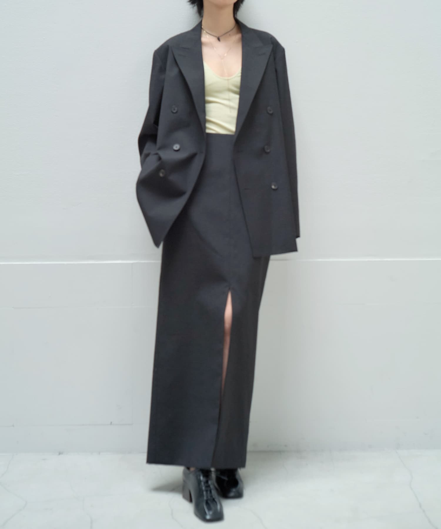 new basic　BRADFORD WOOL SKIRT BLACK 36