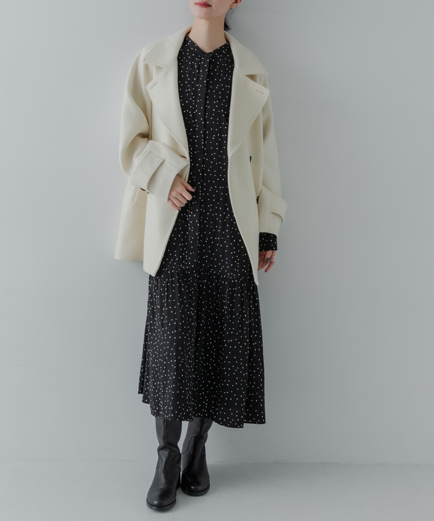 ギャザーティアードワンピース