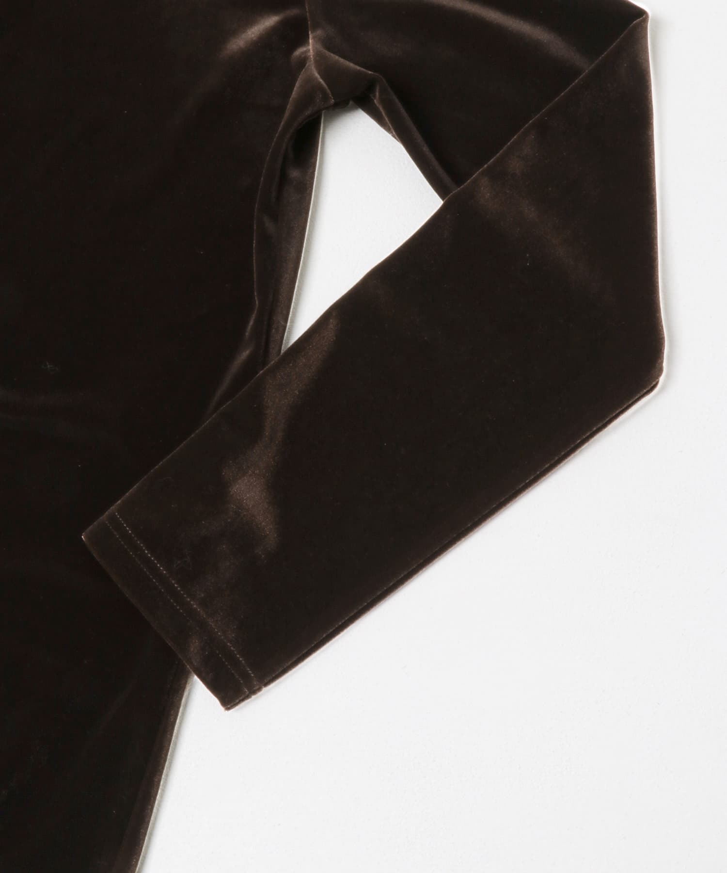 ベロアシャツカラーワンピース BROWN FREE