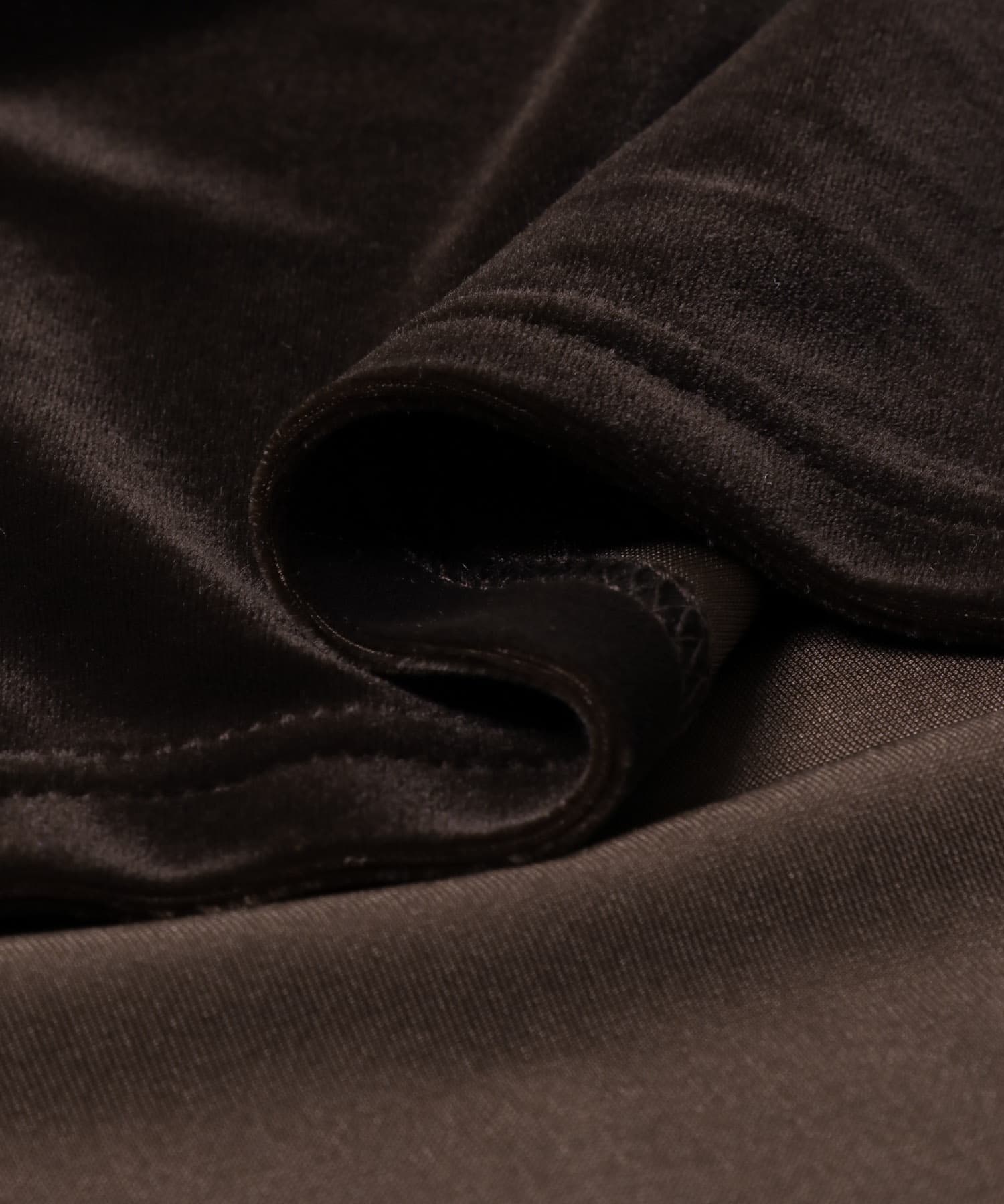 ベロアシャツカラーワンピース BROWN FREE