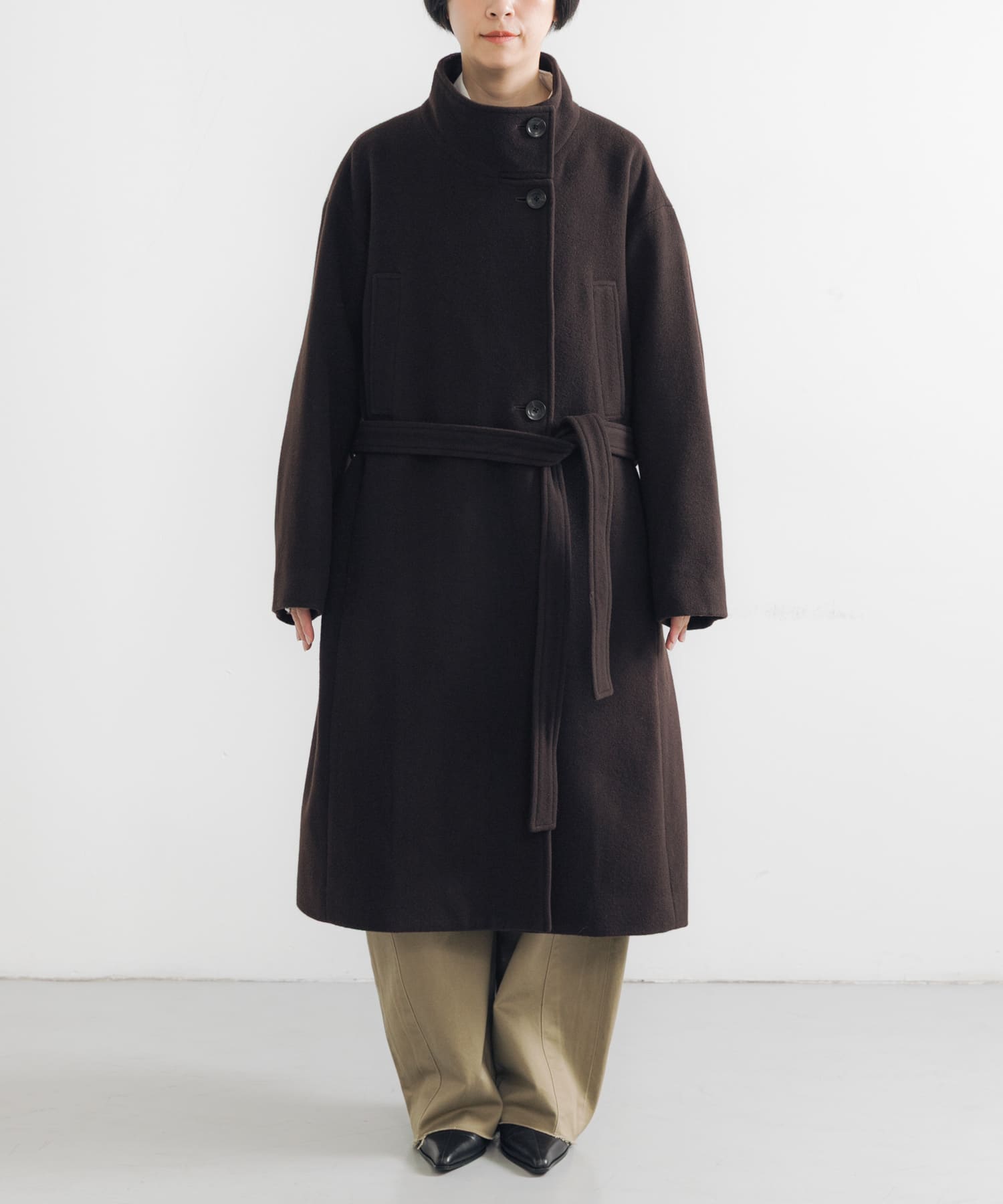 スーパー100ウールスタンドカラーコート(FREE BROWN): アウター｜URBAN  