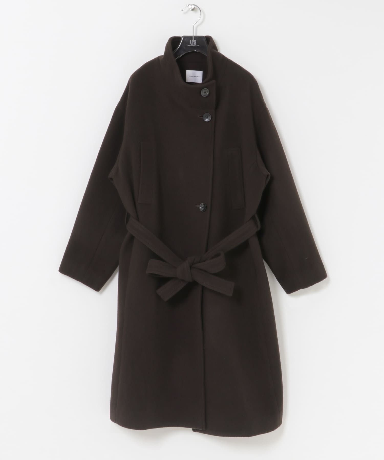 スーパー100ウールスタンドカラーコート(FREE BROWN): アウター｜URBAN