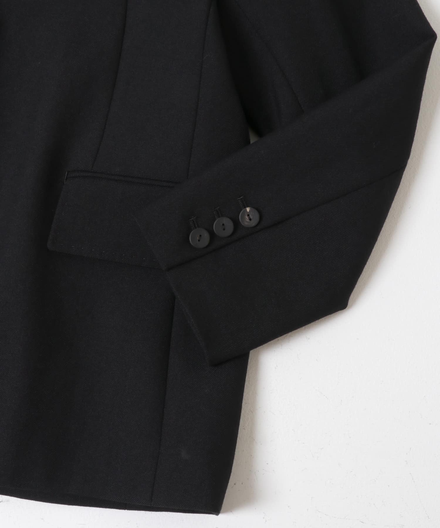 強撚ウールテーラードジャケット BLACK 36