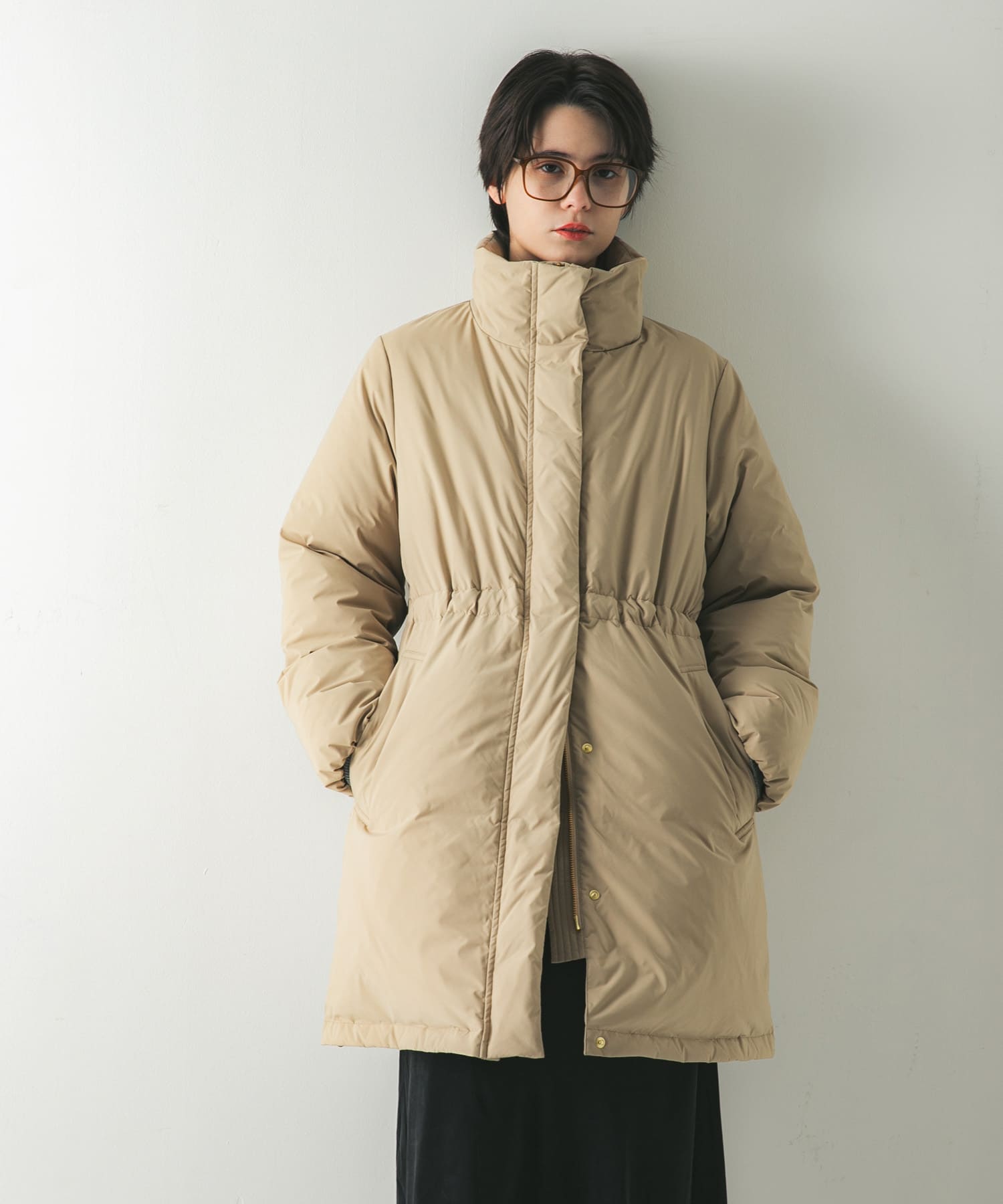 スタンドカラードロストダウンコート(36 BEIGE): アウター｜URBAN 