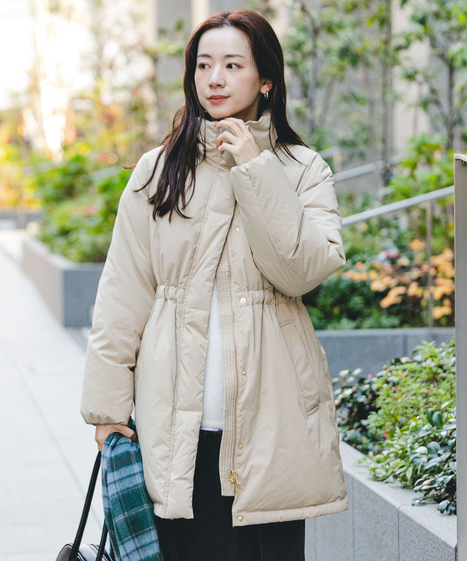 スタンドカラードロストダウンコート(36 BEIGE): アウター｜URBAN