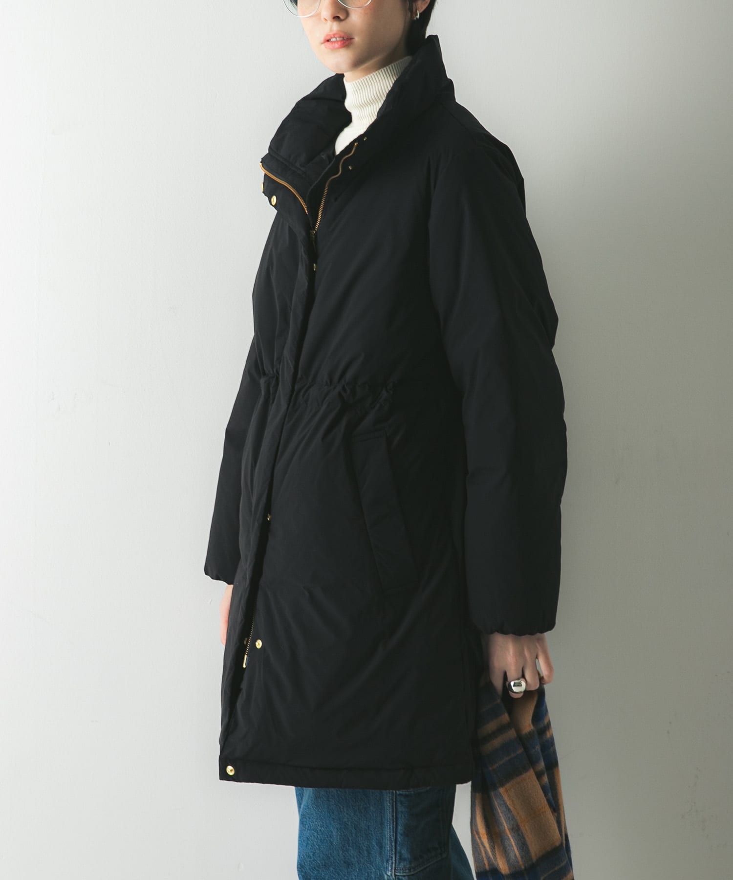 スタンドカラードロストダウンコート