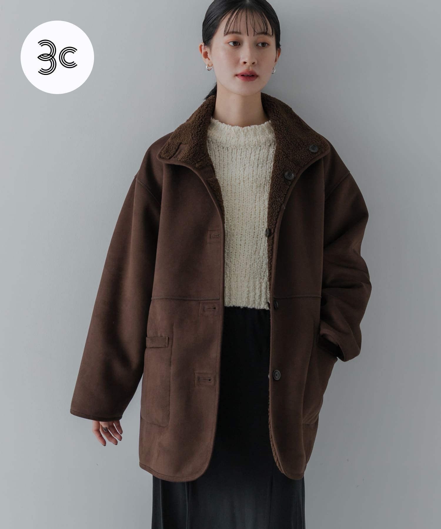 ECOPELフェイクムートンリバーシブルコート