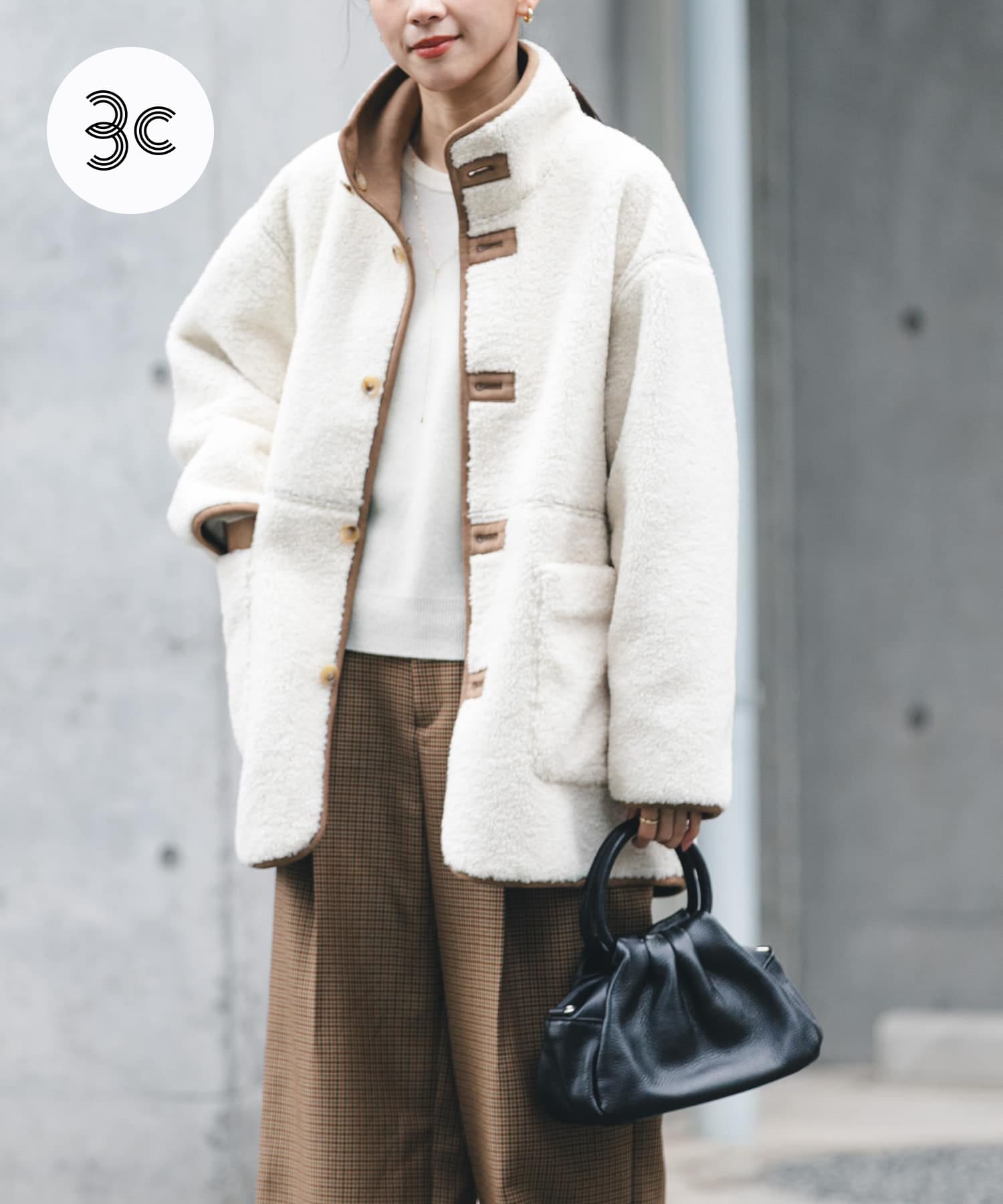 ECOPELフェイクムートンリバーシブルコート(Free IVO×CML): アウター