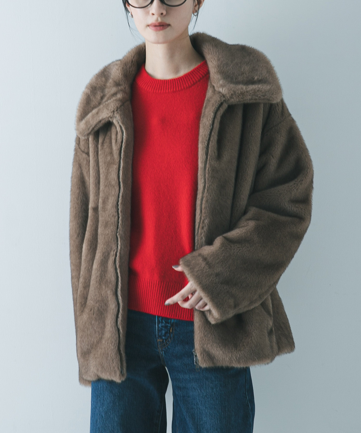 ミンクライクファーブルゾン