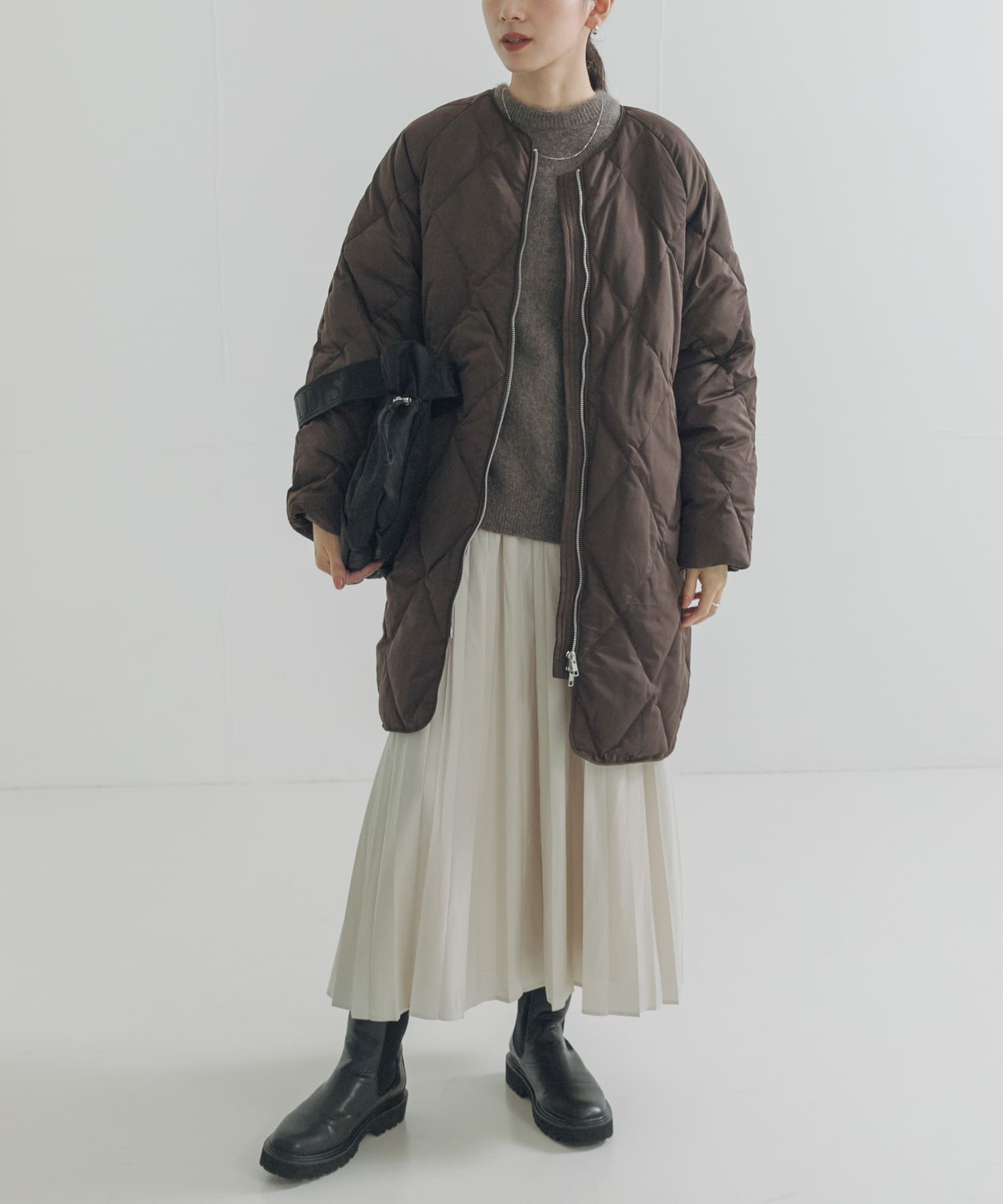 『Sサイズ/WEB限定』コクーンキルティングロングダウン