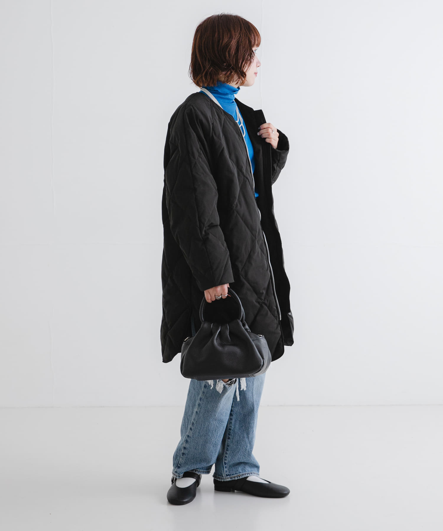 Sサイズ/WEB限定』コクーンキルティングロングダウン(S OFF WHITE