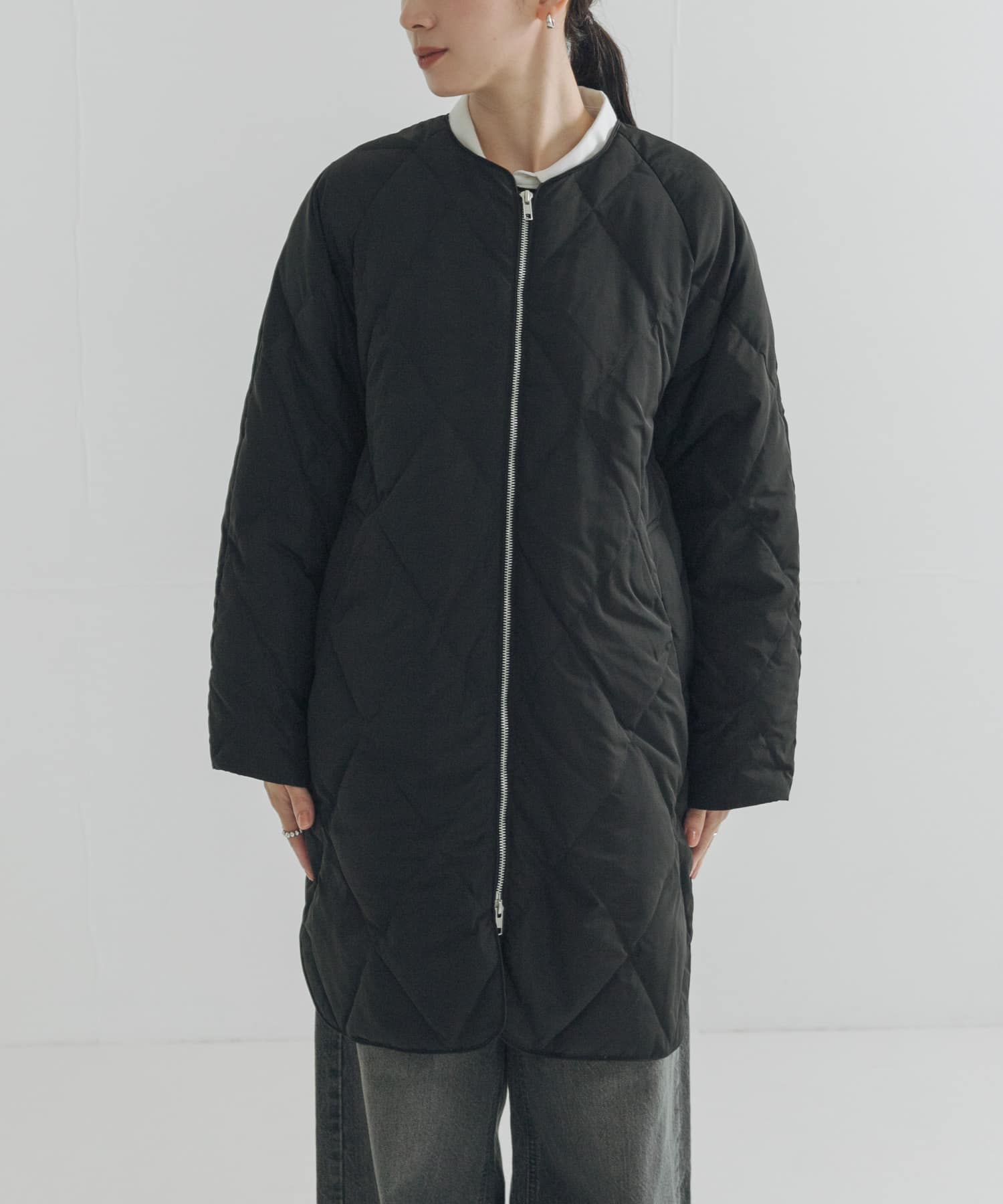 Sサイズ/WEB限定』コクーンキルティングロングダウン(S OFF WHITE