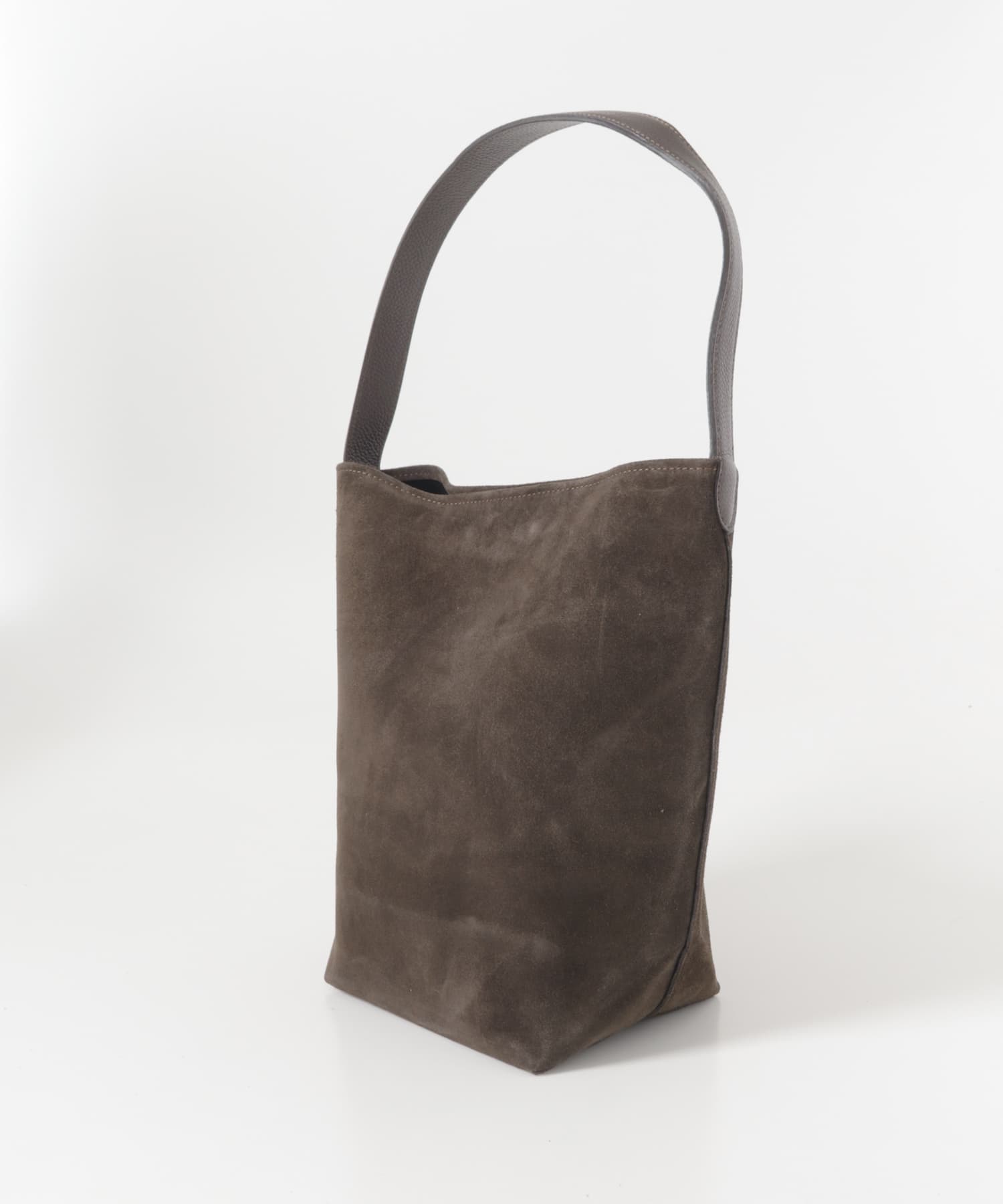 ワンハンドルスウェードトートバッグ D.BROWN -0