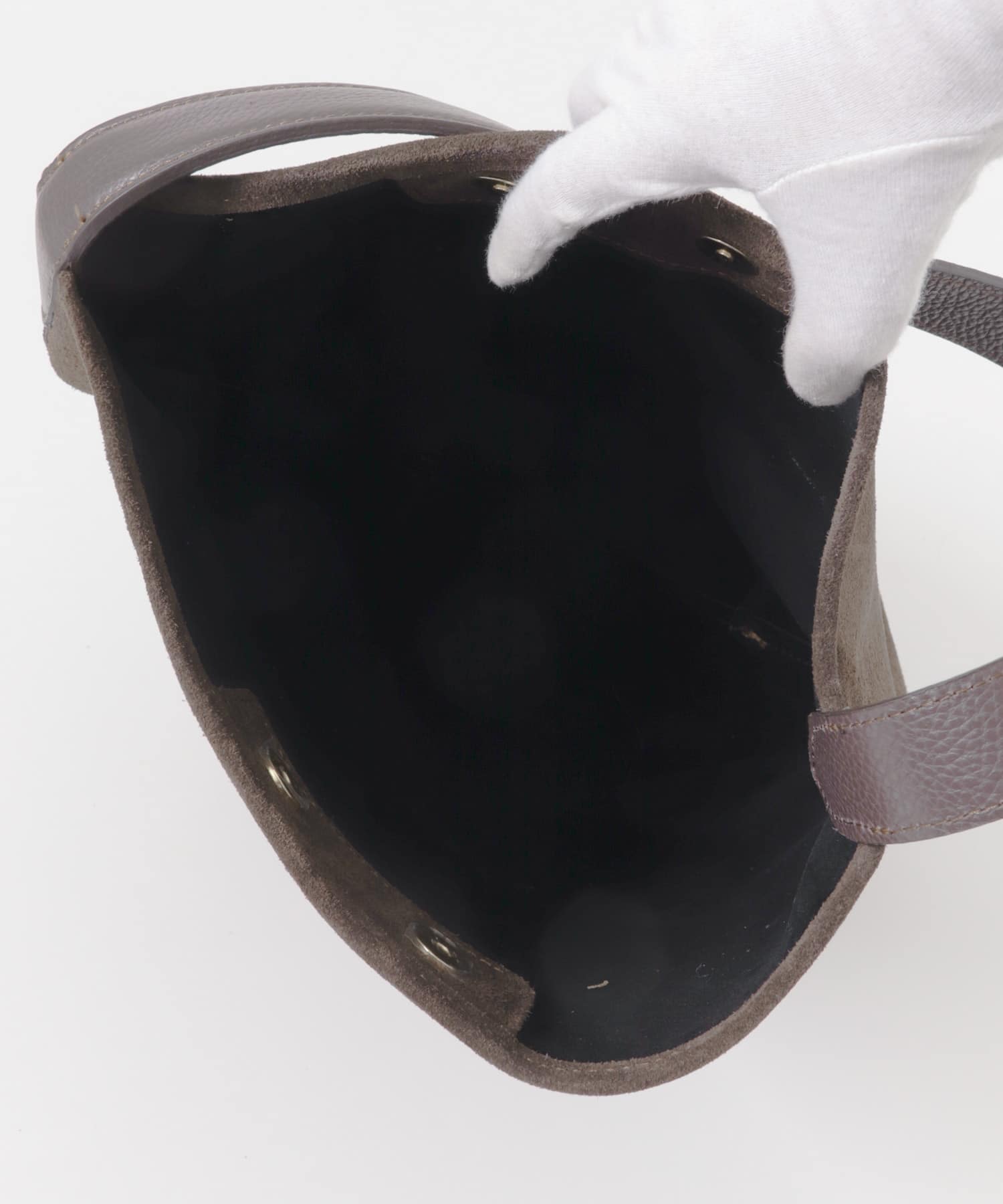 ワンハンドルスウェードトートバッグ D.BROWN -0