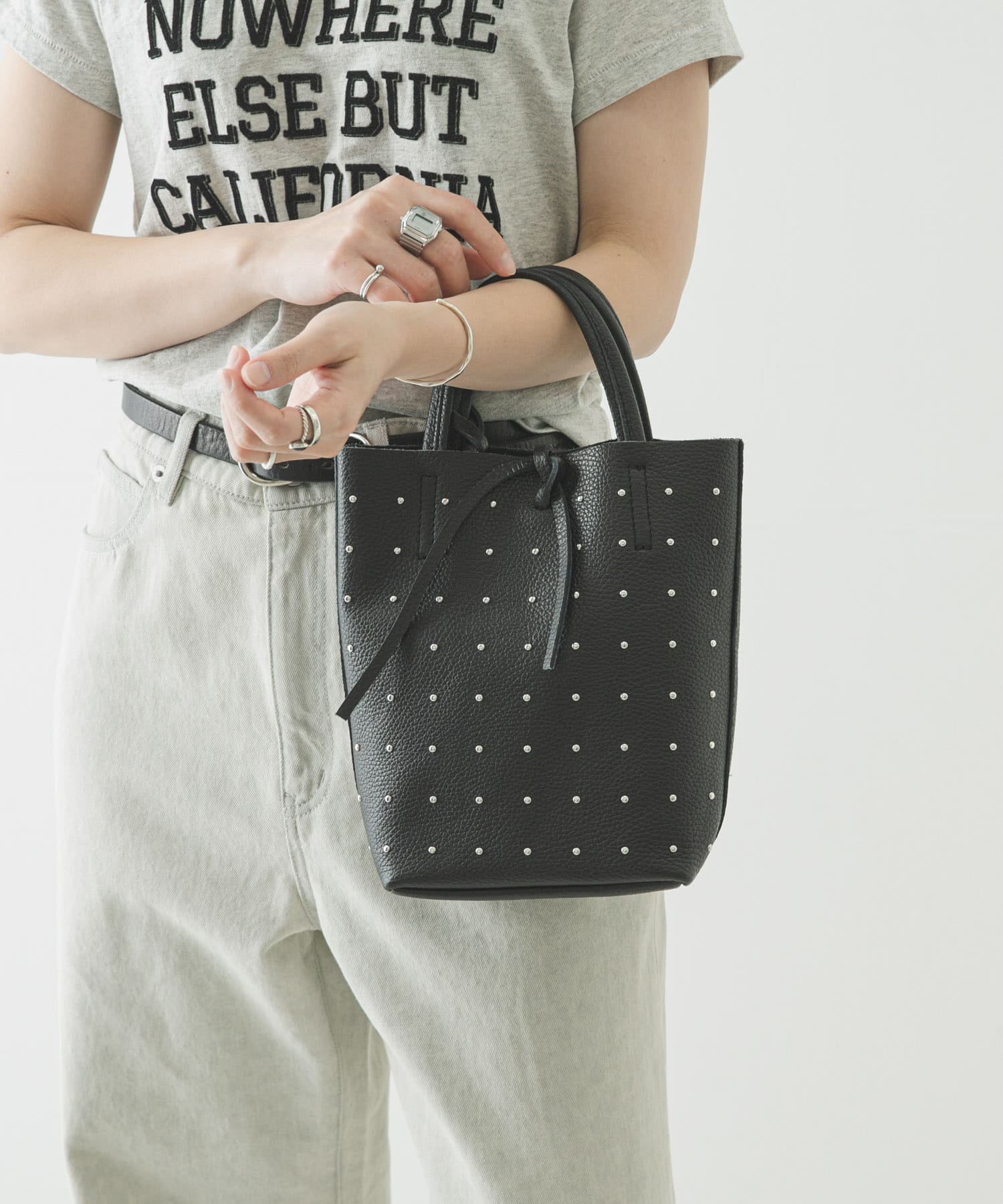 スタッズミニトートバッグ