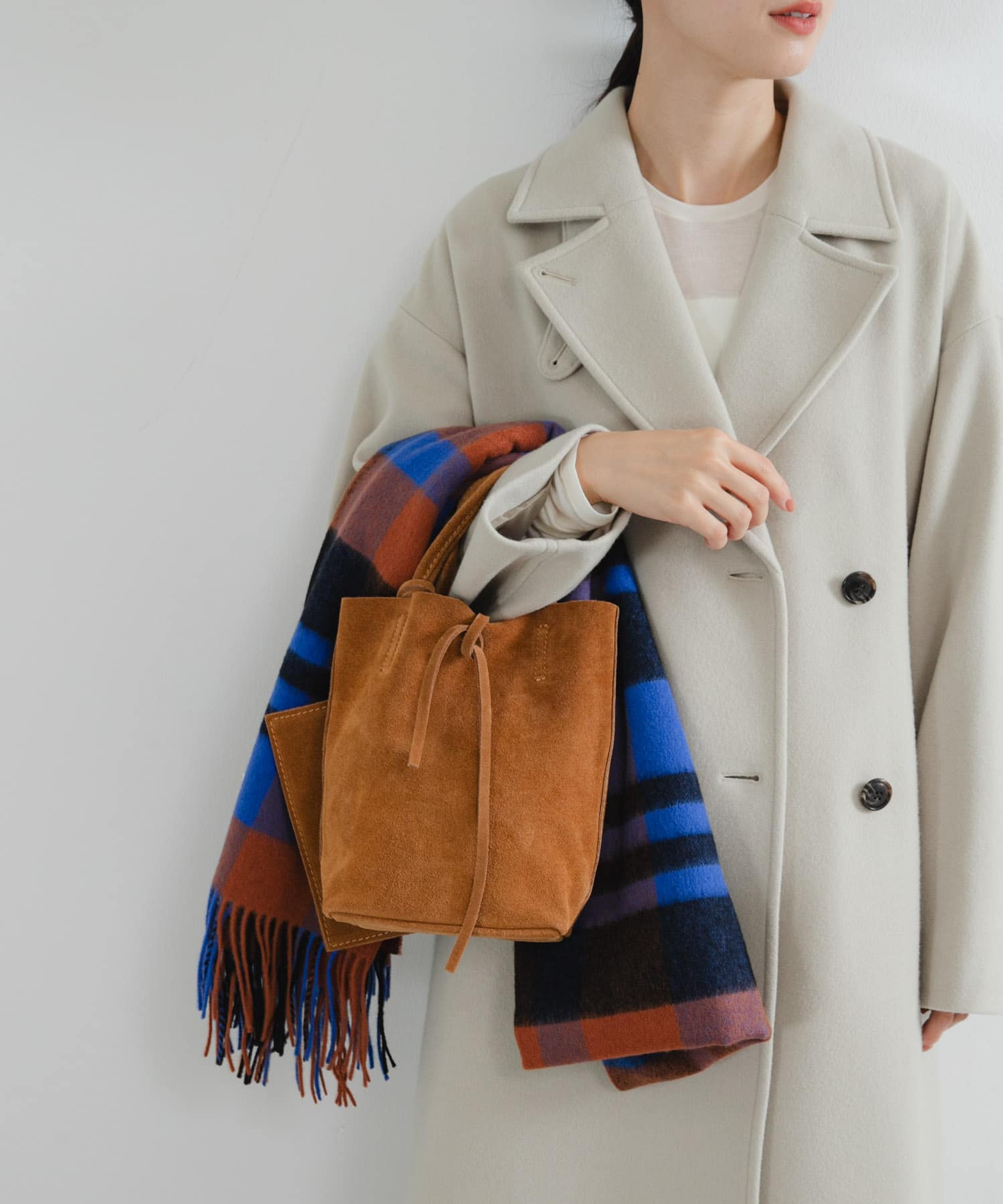 スエードミニトートバッグ CAMEL -