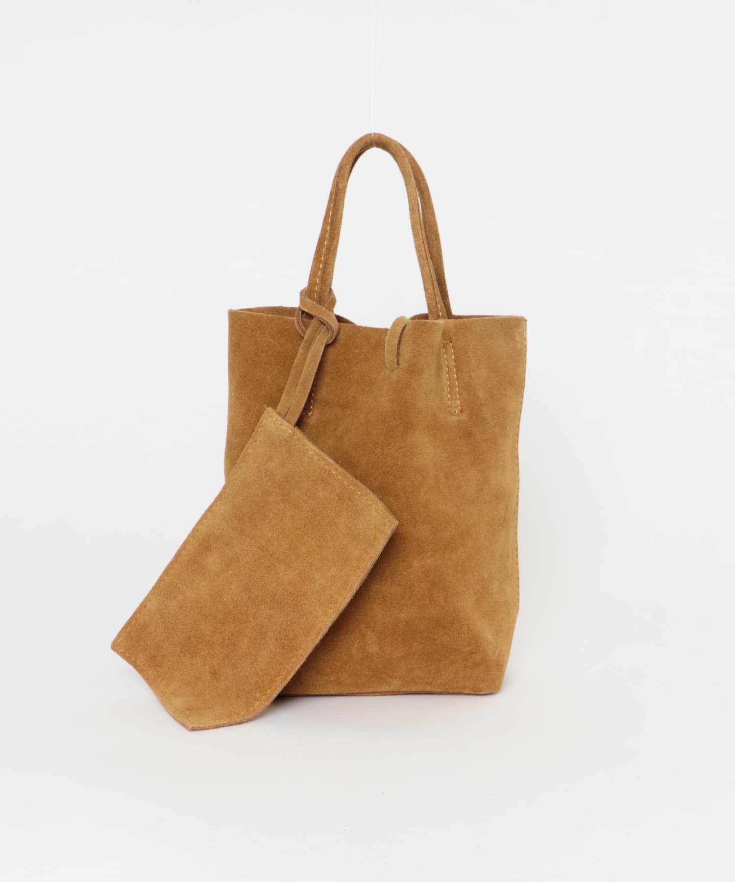 スエードミニトートバッグ CAMEL -