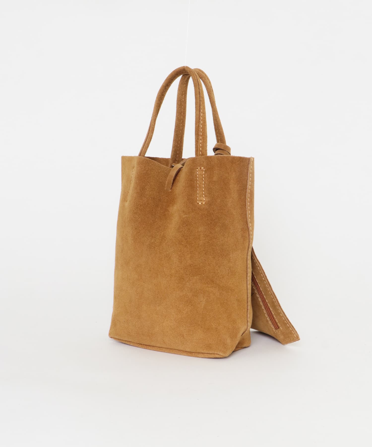 スエードミニトートバッグ CAMEL -