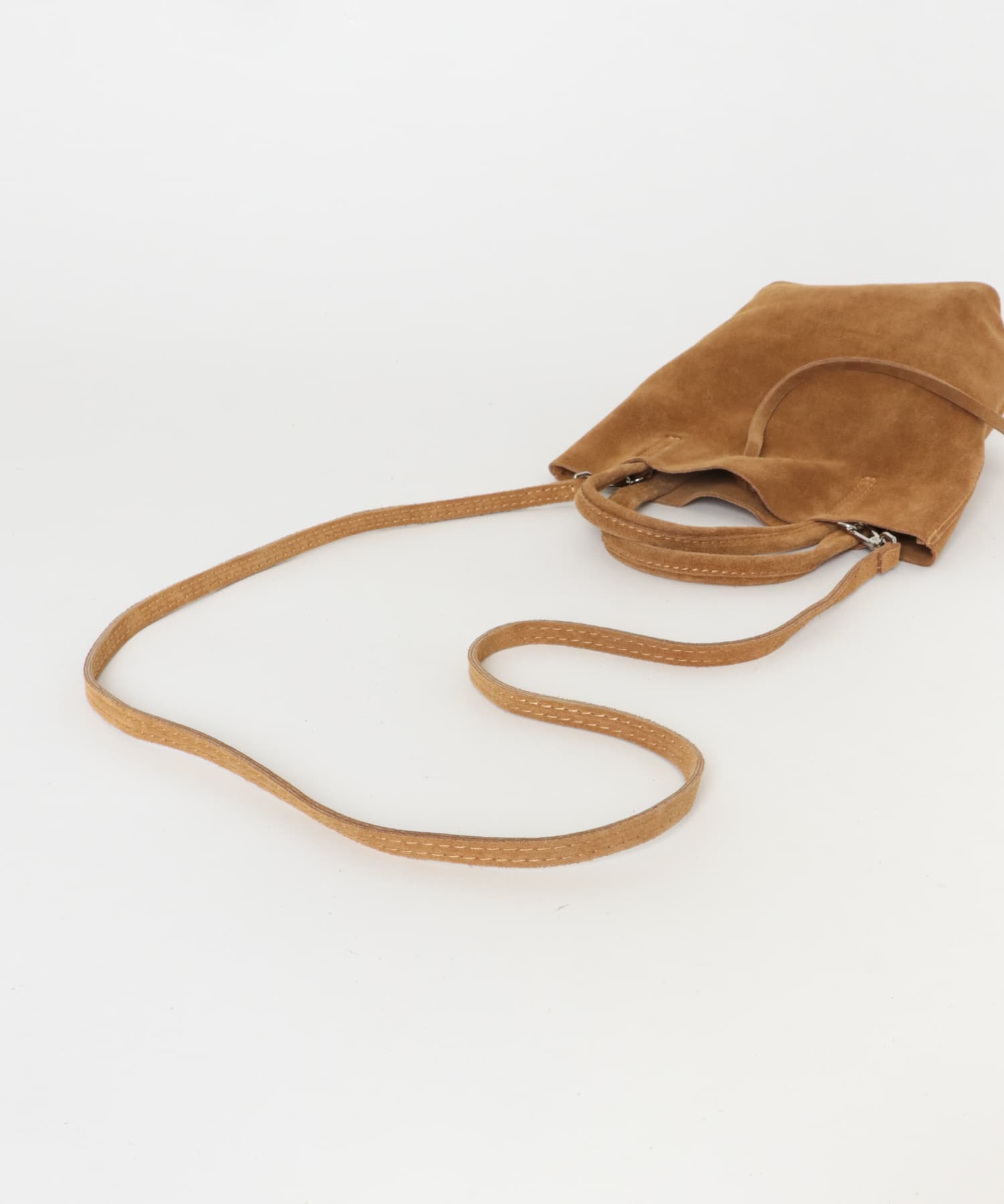 スエードミニトートバッグ CAMEL -