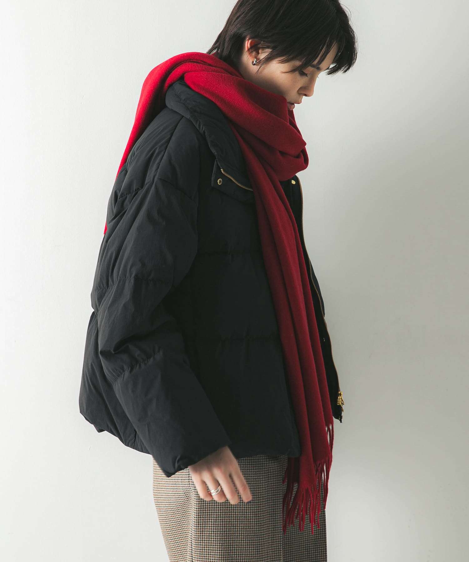 ウールカシミヤストール RED -