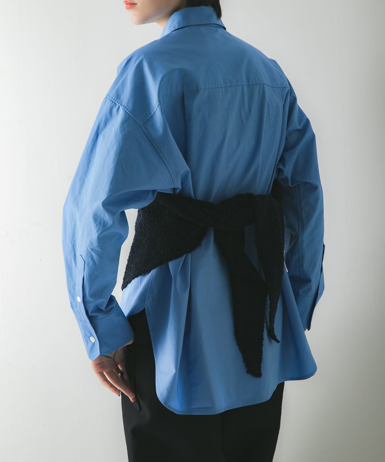 ウールカシミヤサンカクストール NAVY -