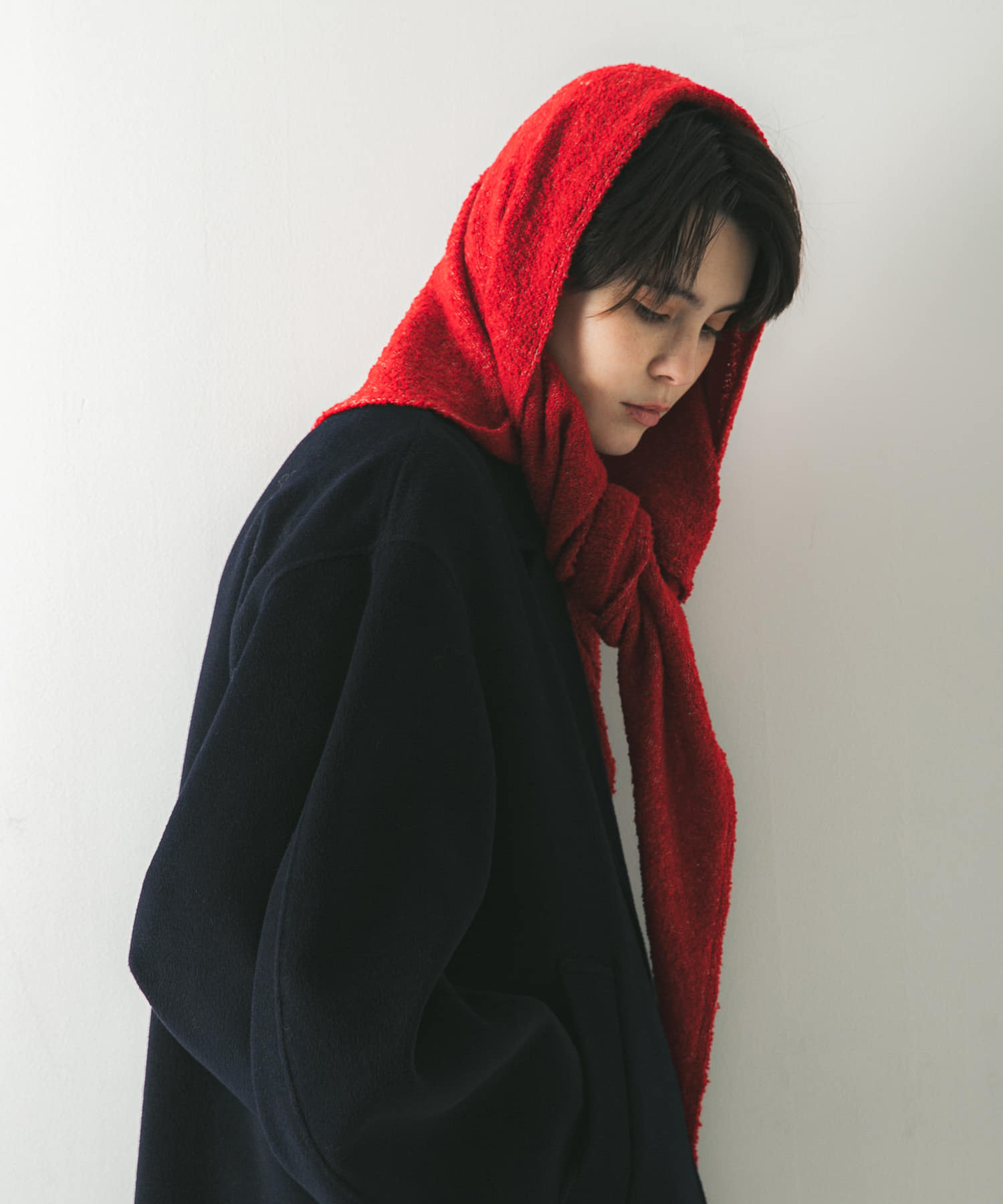 ウールカシミヤサンカクストール RED -