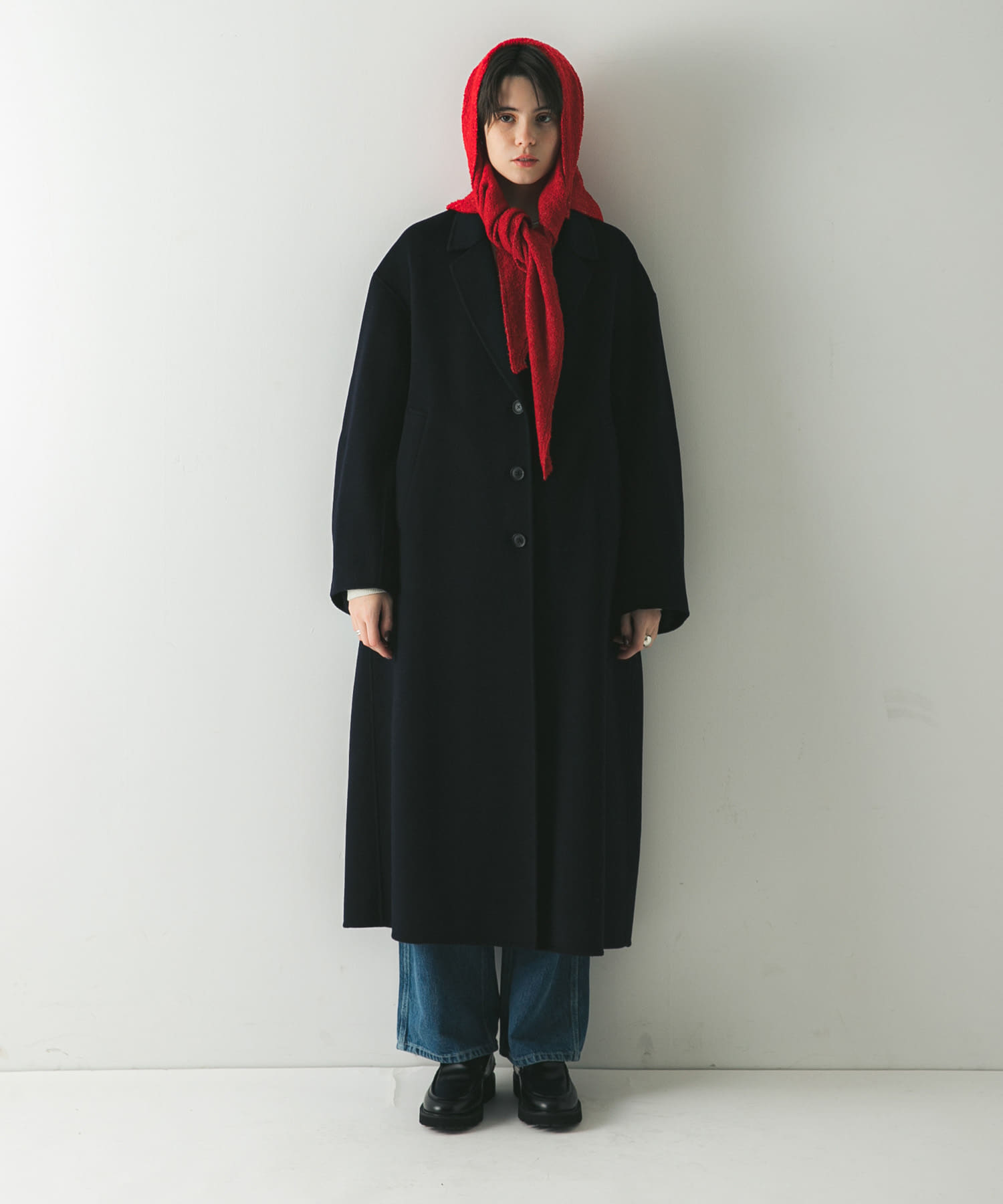 ウールカシミヤサンカクストール RED -