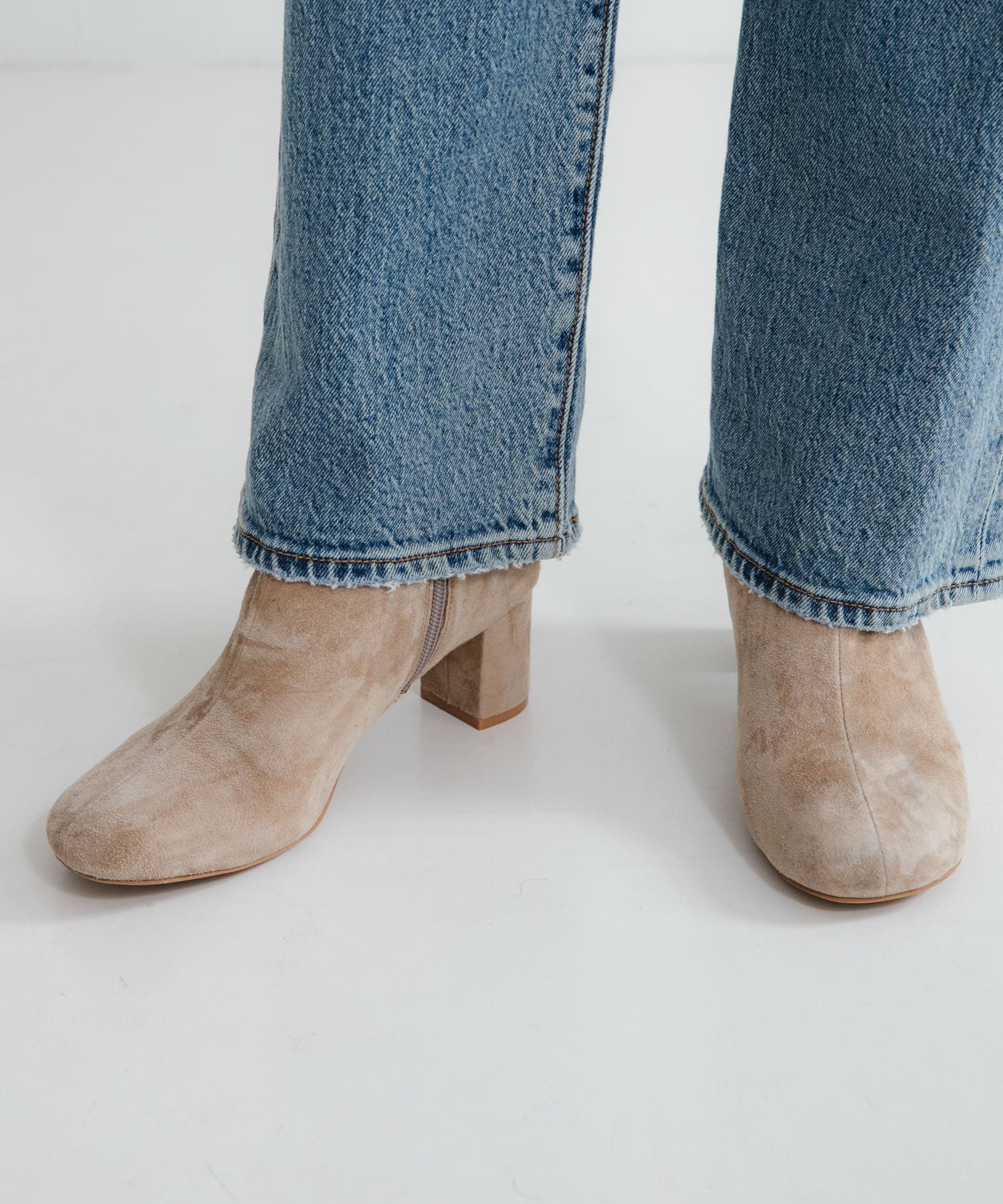 オブリークトゥスエードブーツ BEIGE 23.5