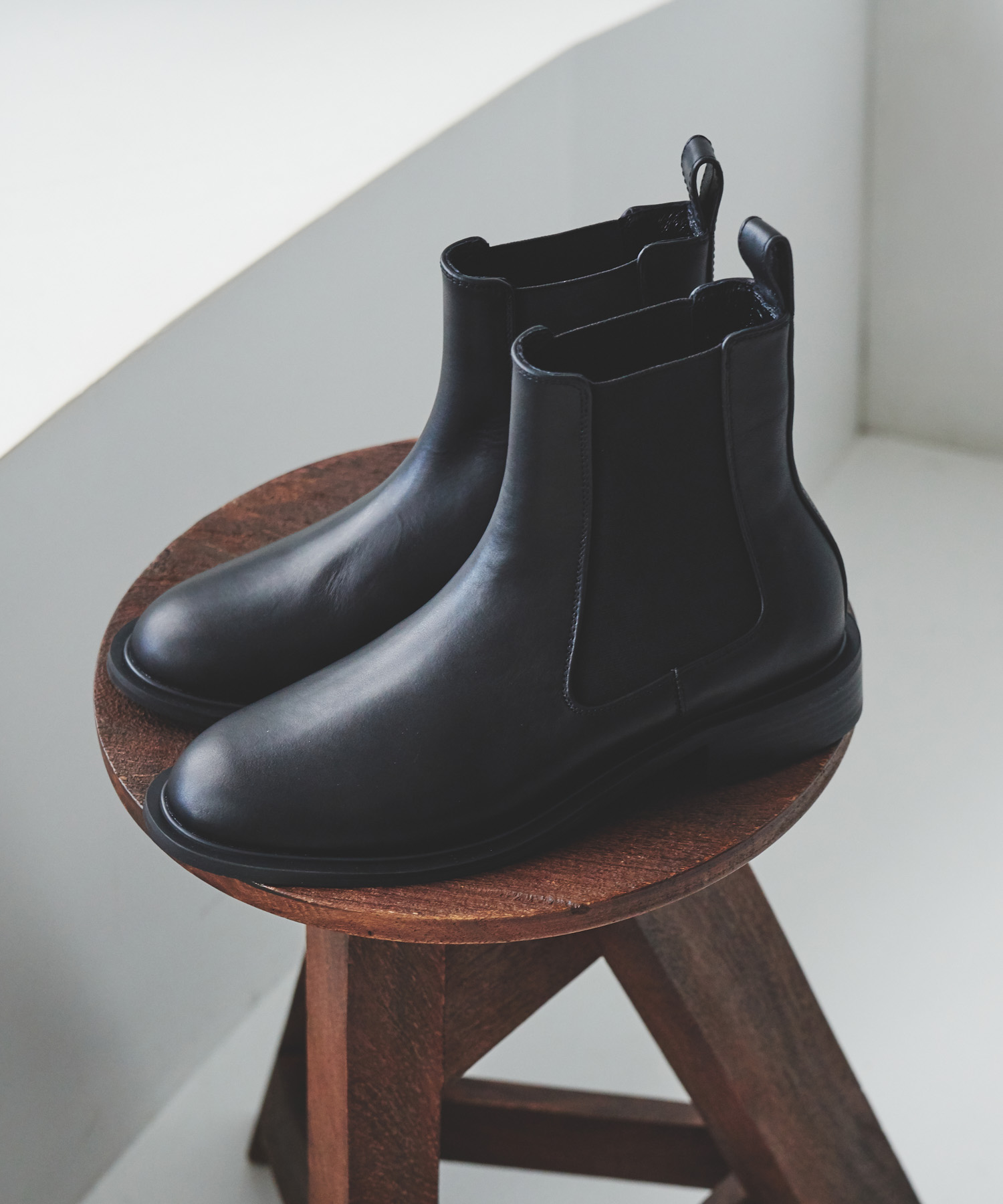 レザーサイドゴアブーツ