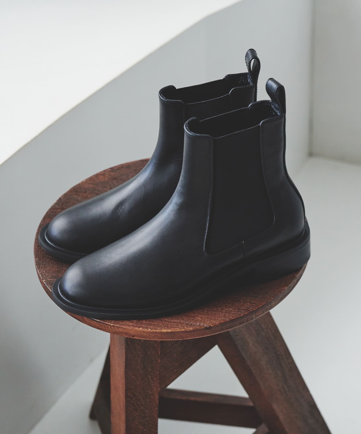 レザーサイドゴアブーツ