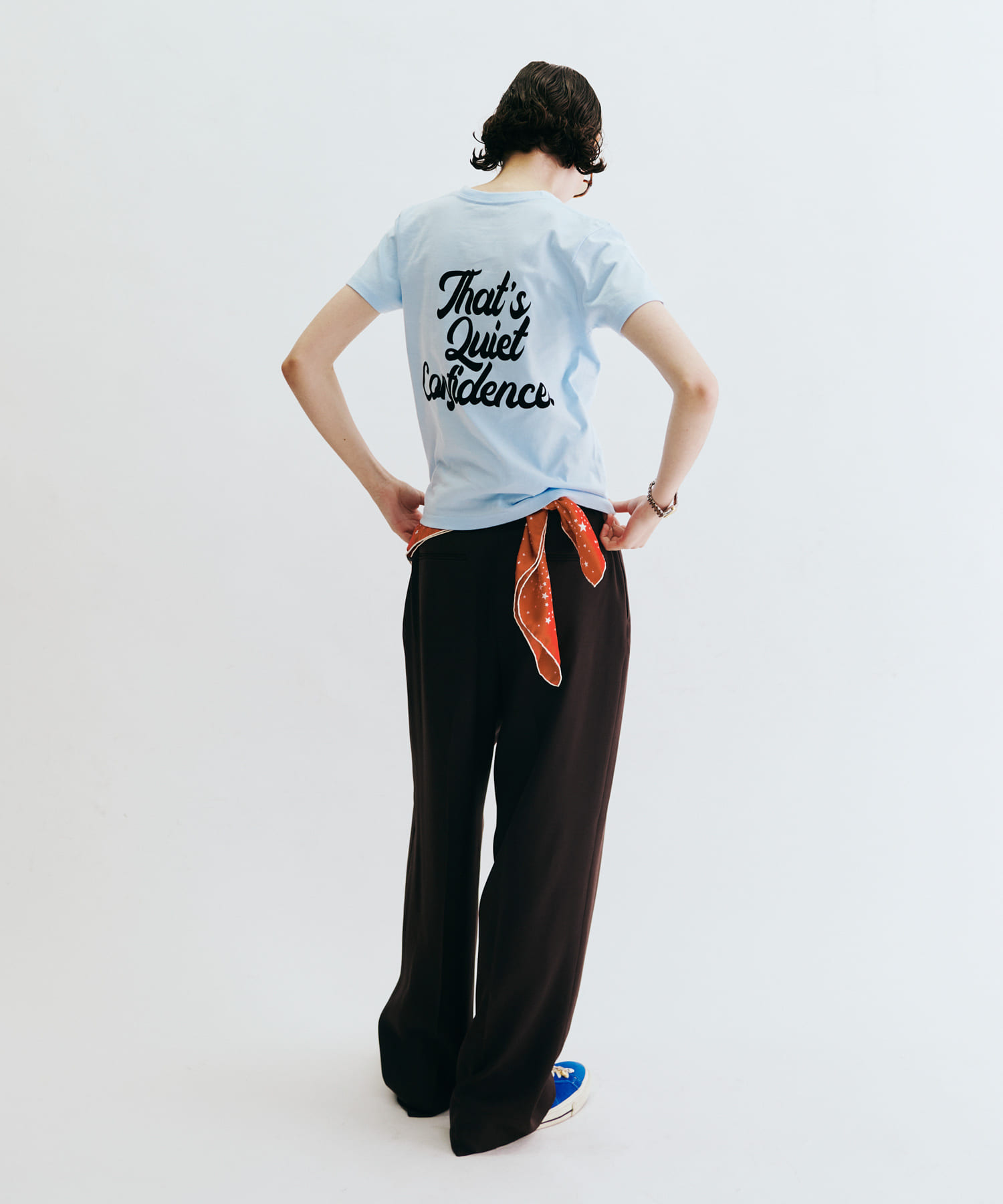 Teya　Flock Letter T-shirts SAX S