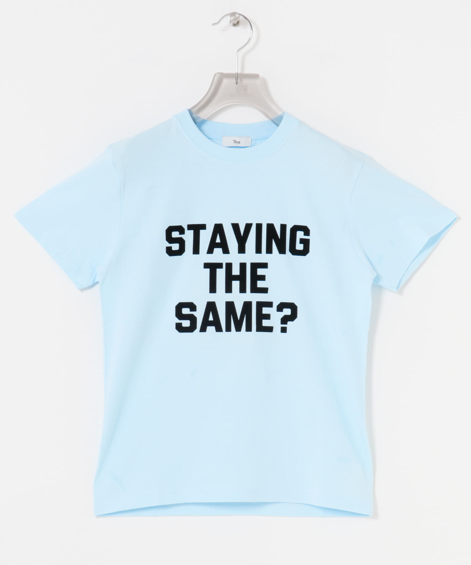 Teya　Flock Letter T-shirts SAX S