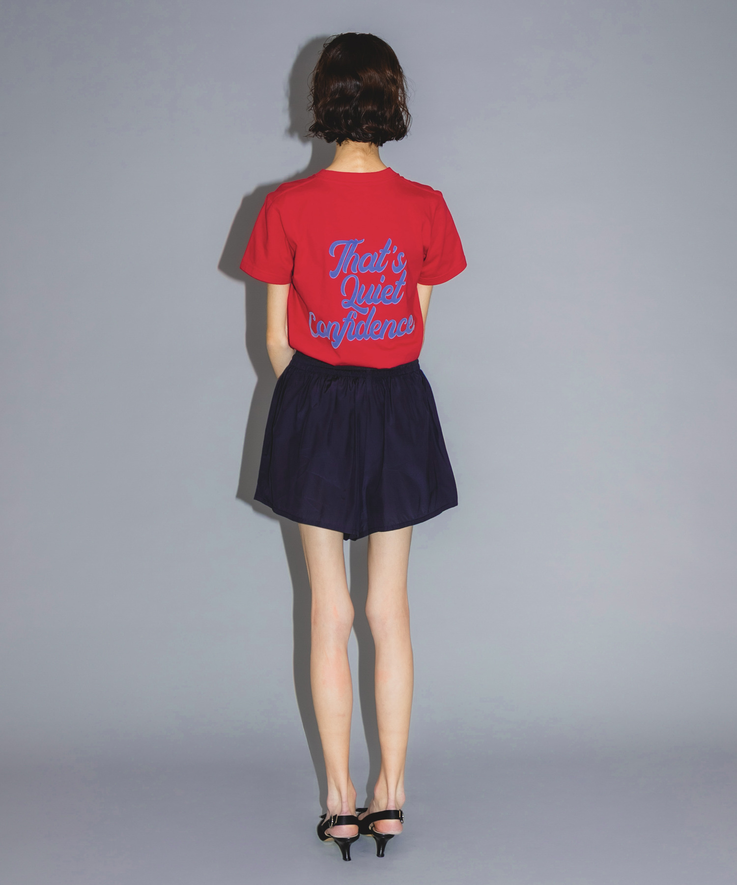 Teya　Flock Letter T-shirts RED S