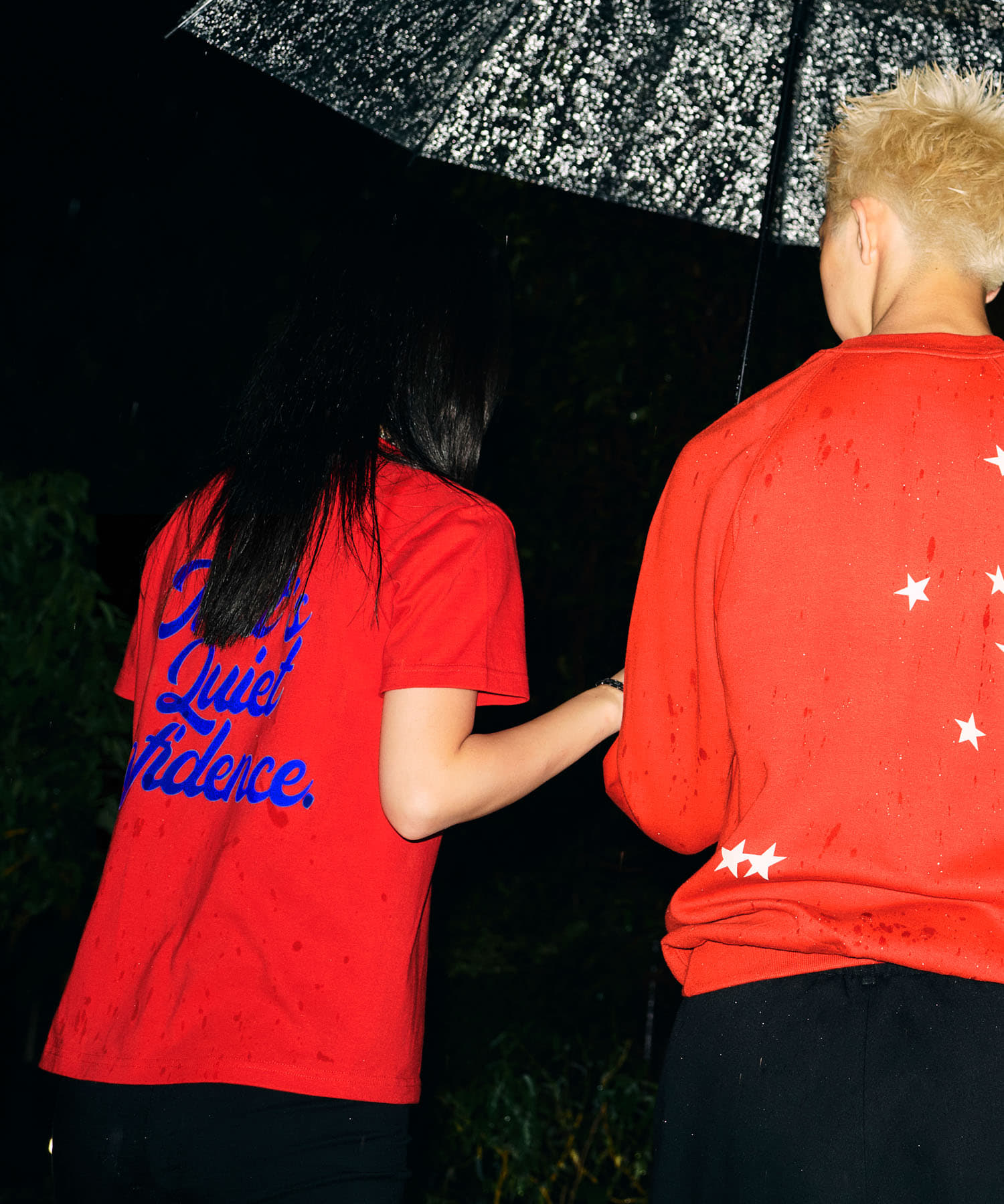 Teya　Flock Letter T-shirts RED S